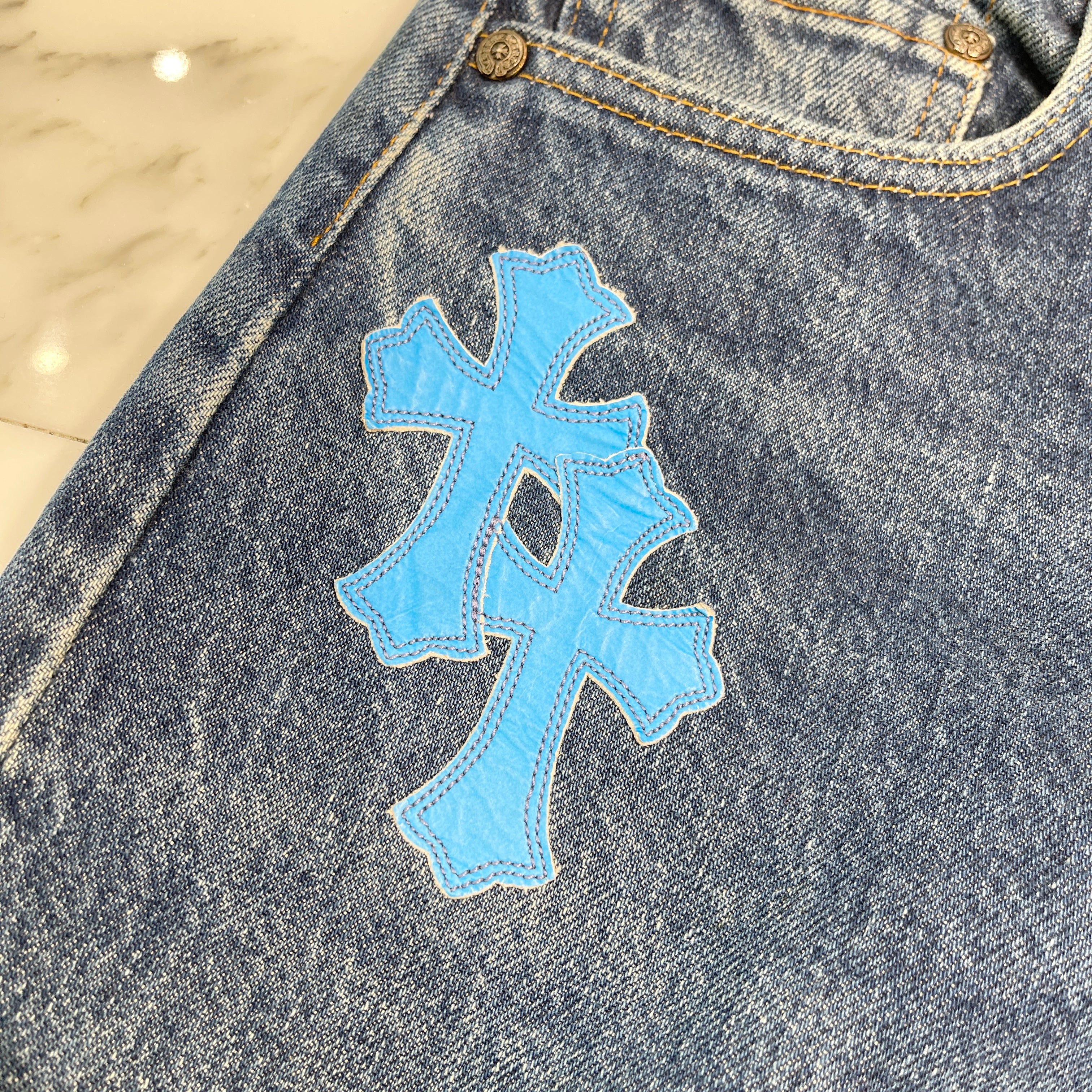 CHROME HEARTS × Levi's 501XX VNTG Cross Leather Patch Denim Pants Size 27 クロムハーツ×リーバイス 501XX ヴィンテージ クロス レザーパッチ デニムパンツ サイズ27