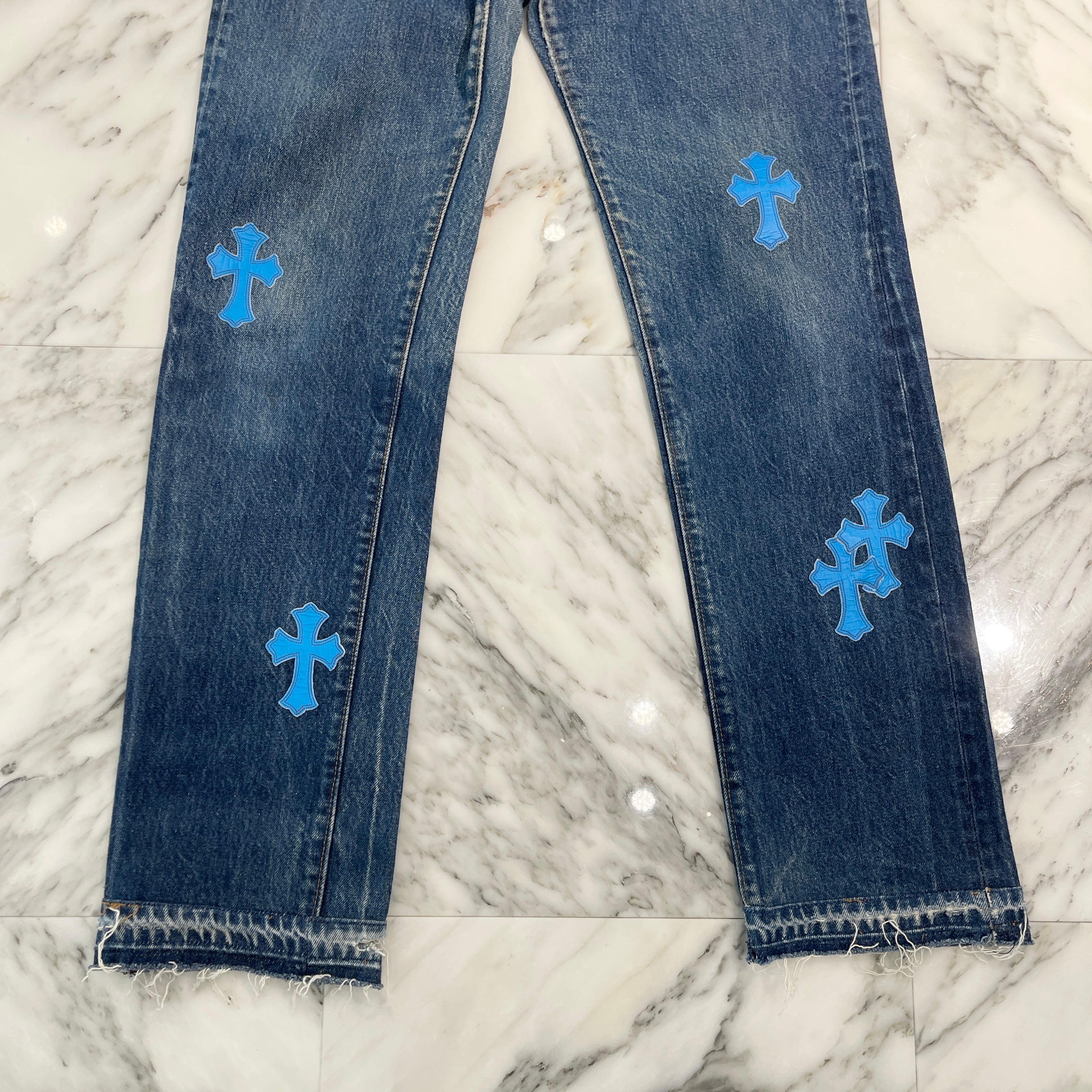 CHROME HEARTS × Levi's 501XX VNTG Cross Leather Patch Denim Pants Size 27 クロムハーツ×リーバイス 501XX ヴィンテージ クロス レザーパッチ デニムパンツ サイズ27