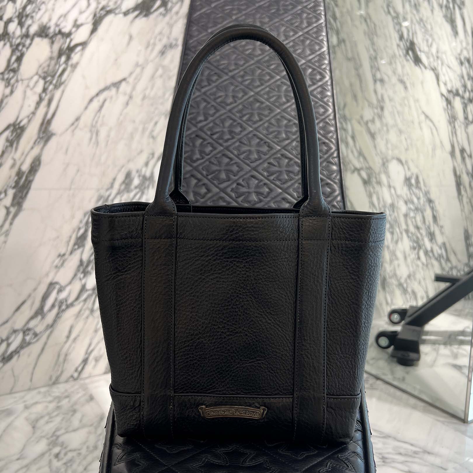 CHROME HEARTS 3 Cemetery Cross Leather Patch Tote Mini Bag クロムハーツ 3セメタリークロス レザーパッチ トート ミニ バッグ