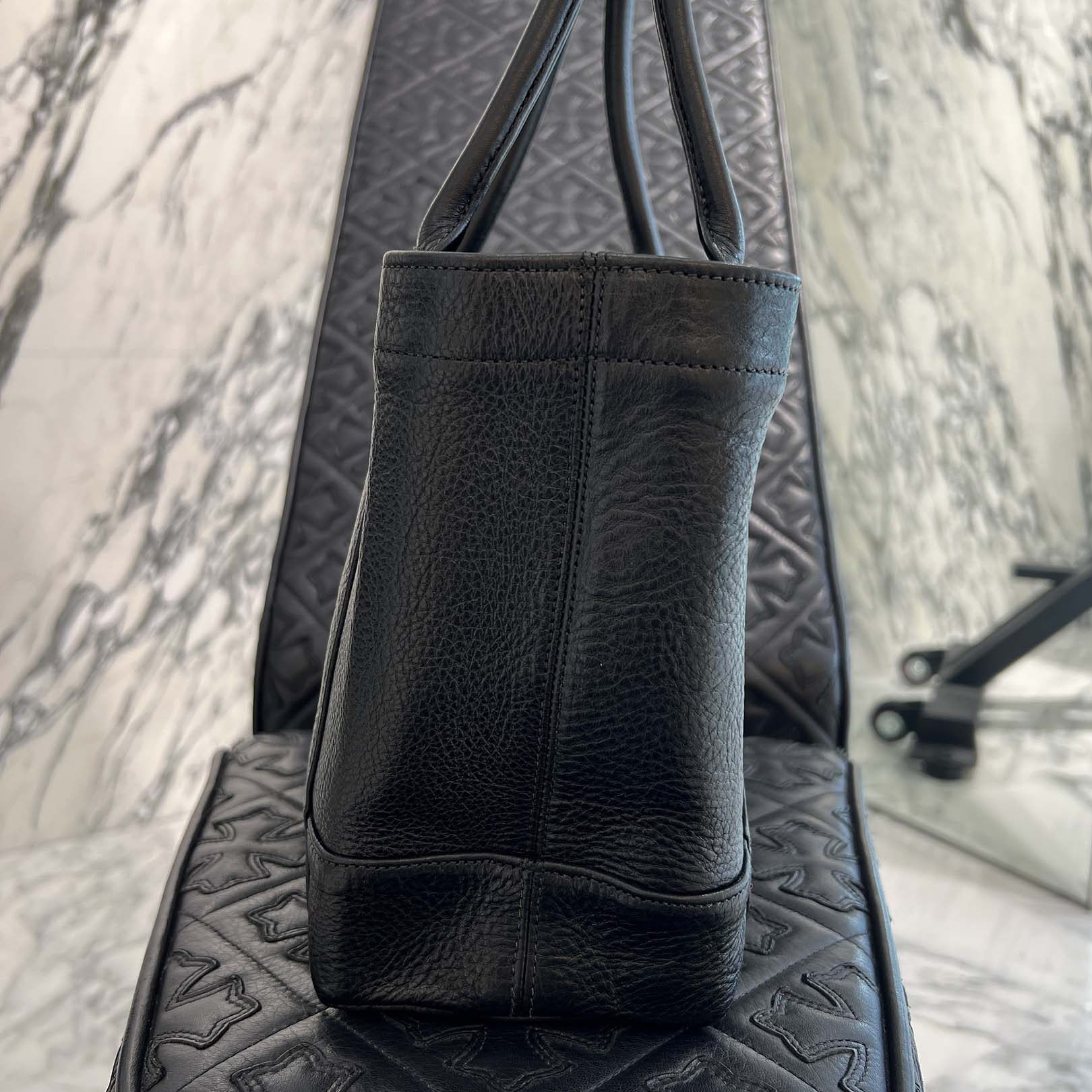 CHROME HEARTS 3 Cemetery Cross Leather Patch Tote Mini Bag クロムハーツ 3セメタリークロス レザーパッチ トート ミニ バッグ