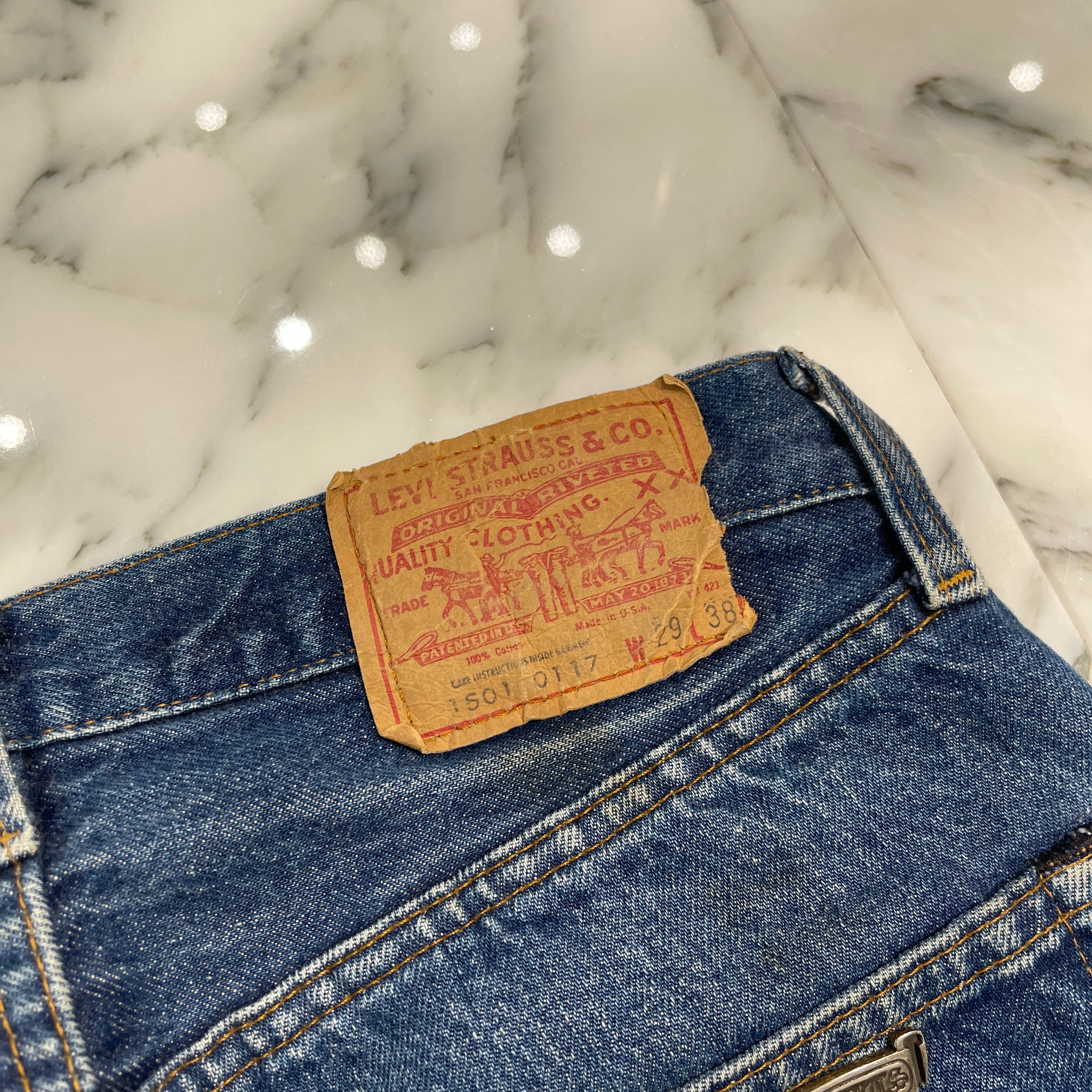 CHROME HEARTS × Levi's 501XX VNTG Cross Leather Patch Denim Pants Size 27 クロムハーツ×リーバイス 501XX ヴィンテージ クロス レザーパッチ デニムパンツ サイズ27