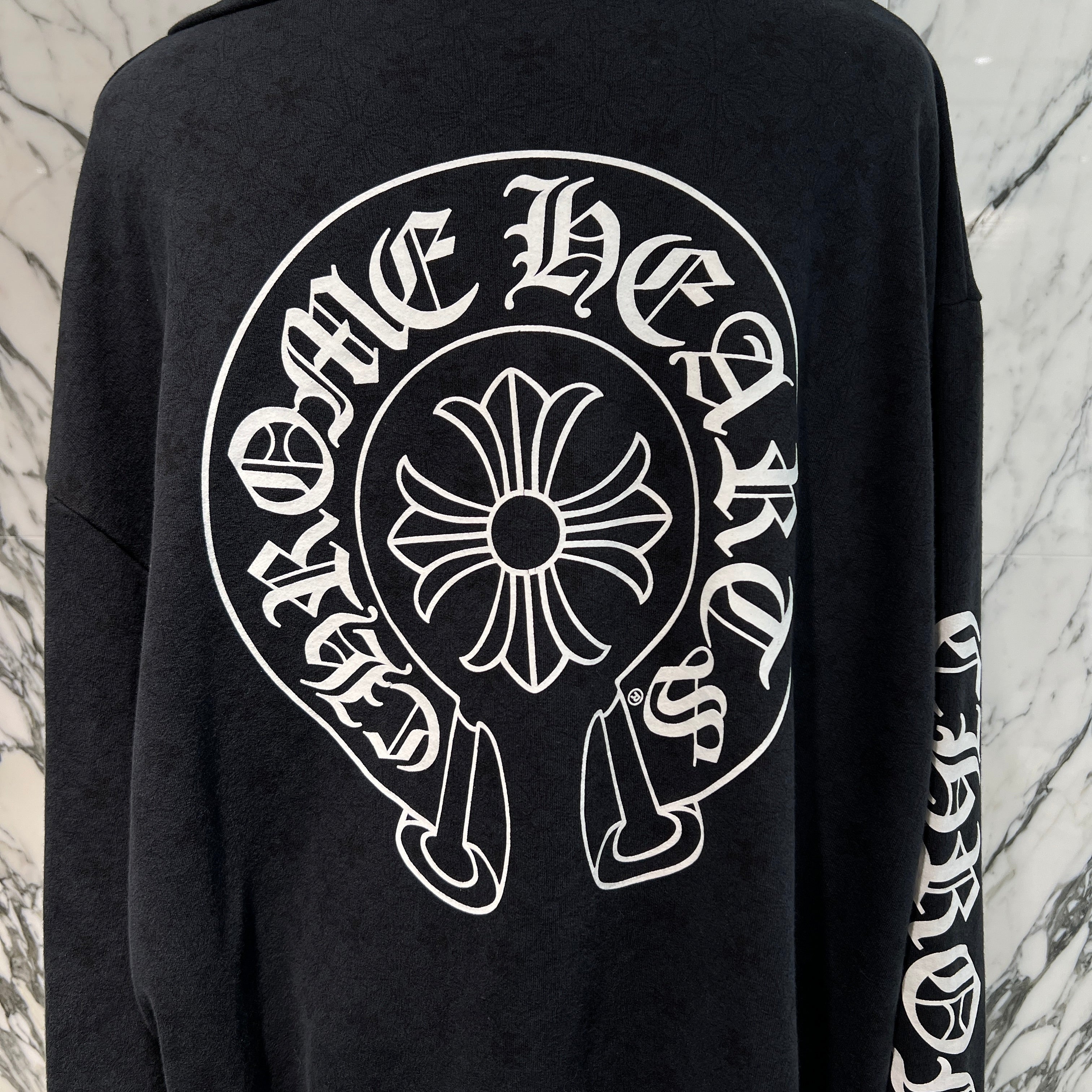 CHROME HEARTS Vertical Logo CH Plus Zip Up Hoodie Size XL クロムハーツ ヴァーティカルロゴ CHプラス総柄 ジップアップフーディ サイXL