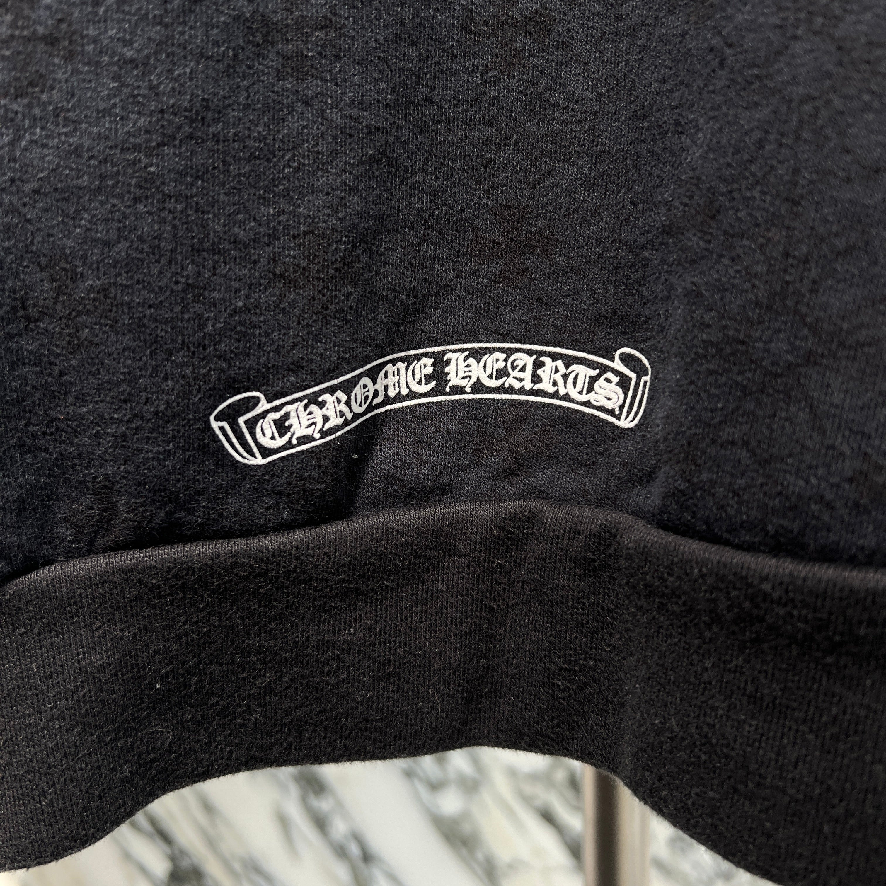 CHROME HEARTS Vertical Logo CH Plus Zip Up Hoodie Size XL クロムハーツ ヴァーティカルロゴ CHプラス総柄 ジップアップフーディ サイXL