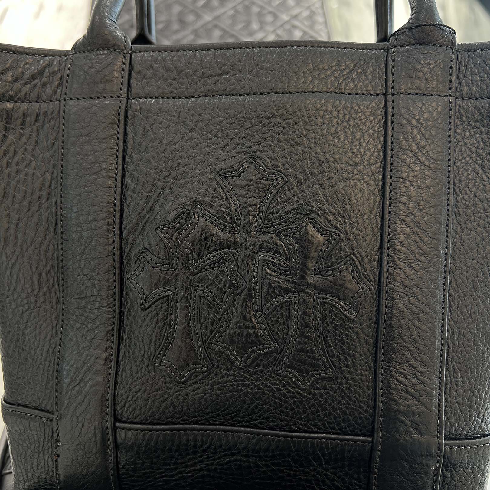 CHROME HEARTS 3 Cemetery Cross Leather Patch Tote Mini Bag クロムハーツ 3セメタリークロス レザーパッチ トート ミニ バッグ