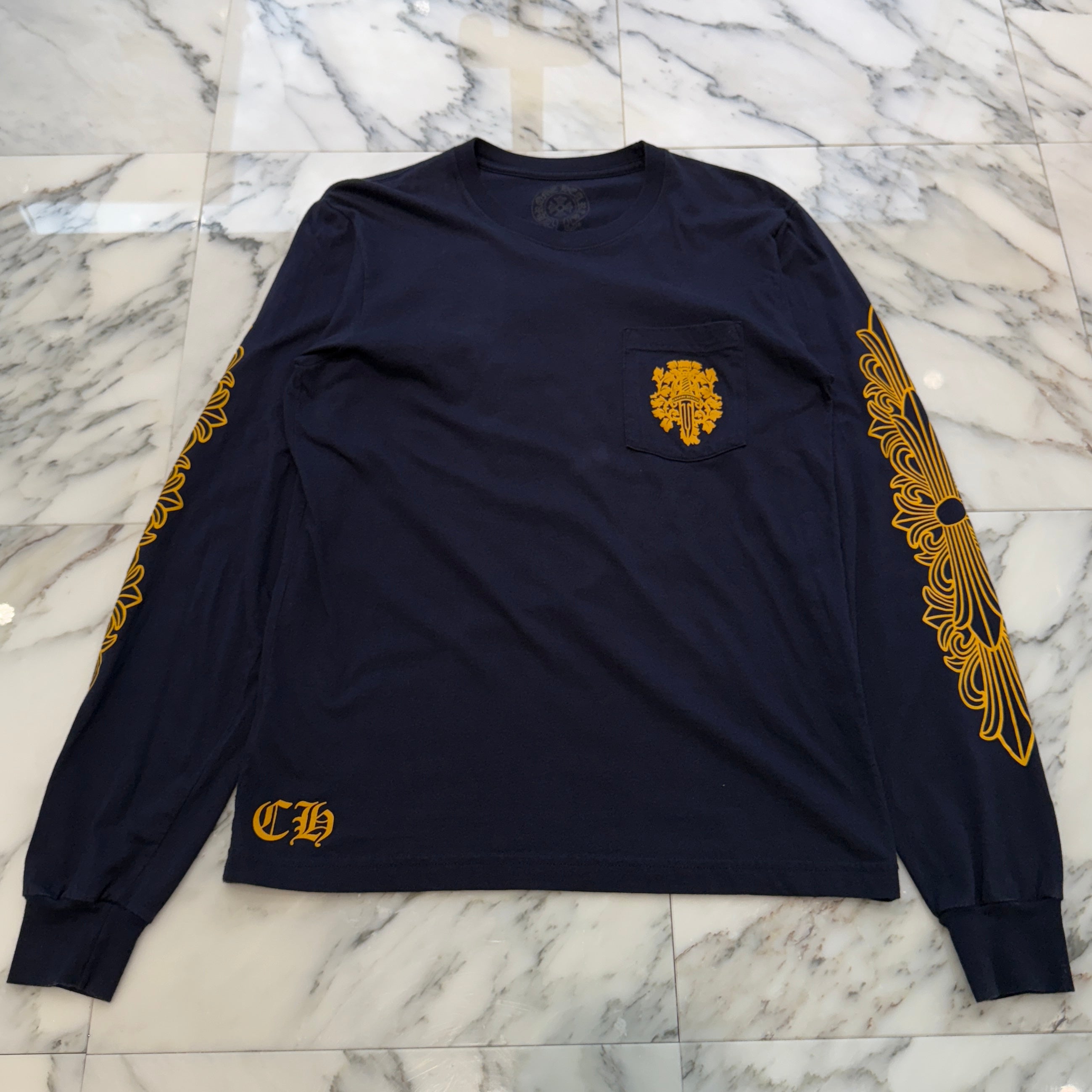 CHROME HEARTS Floral Cross Vine Dagger Long Sleeve Tee Size M クロムハーツ フローラルクロス ヴァインダガー ロングスリーブTシャツ サイズM