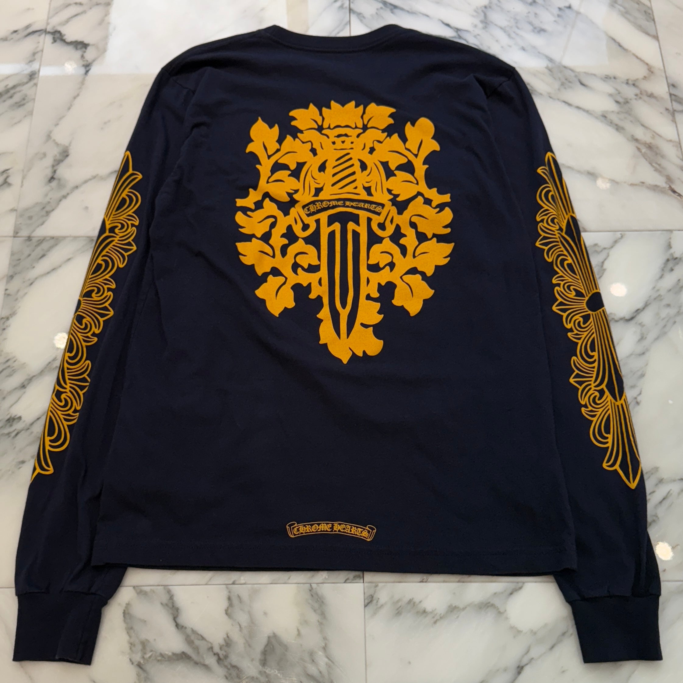 CHROME HEARTS Floral Cross Vine Dagger Long Sleeve Tee Size M クロムハーツ フローラルクロス ヴァインダガー ロングスリーブTシャツ サイズM