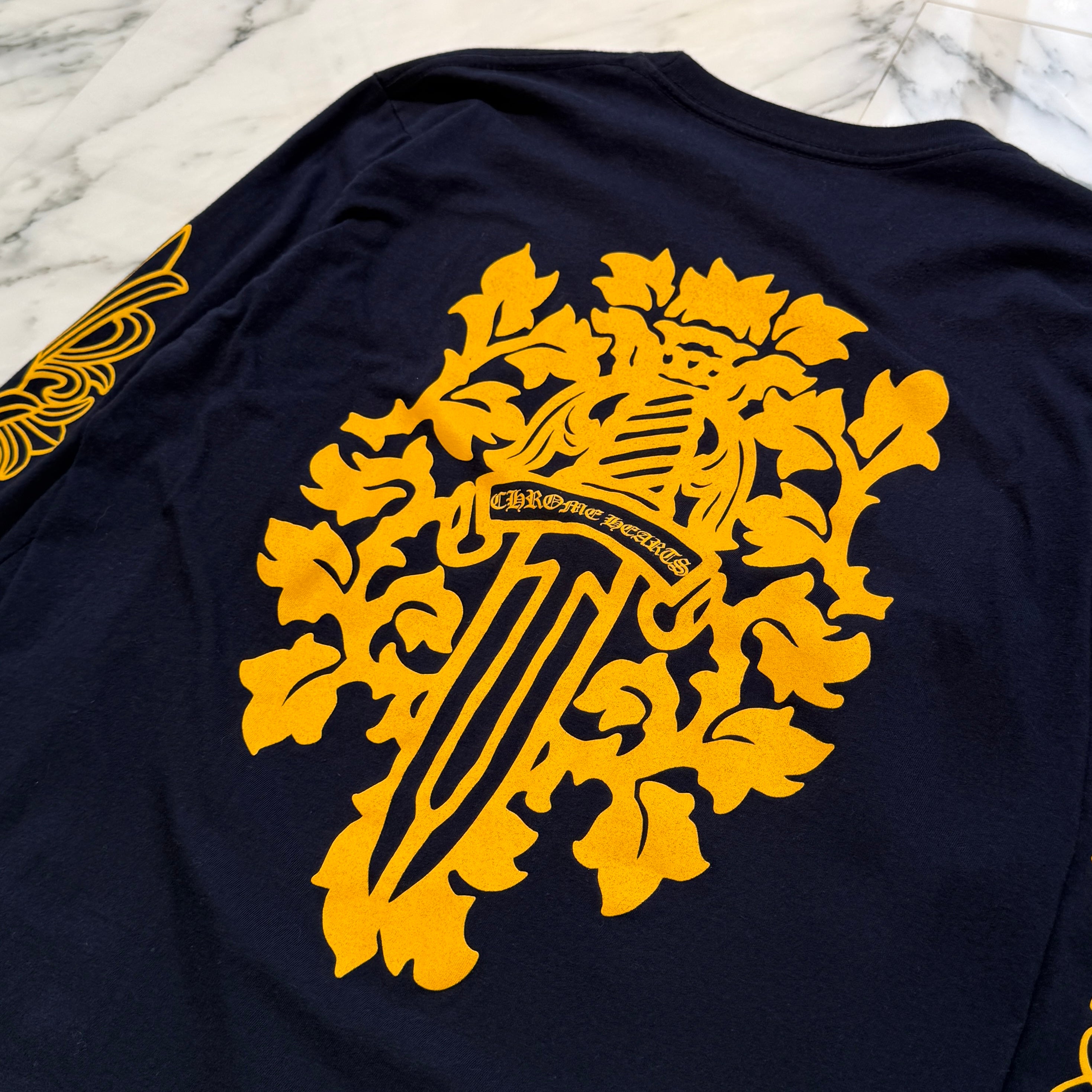 CHROME HEARTS Floral Cross Vine Dagger Long Sleeve Tee Size M クロムハーツ フローラルクロス ヴァインダガー ロングスリーブTシャツ サイズM