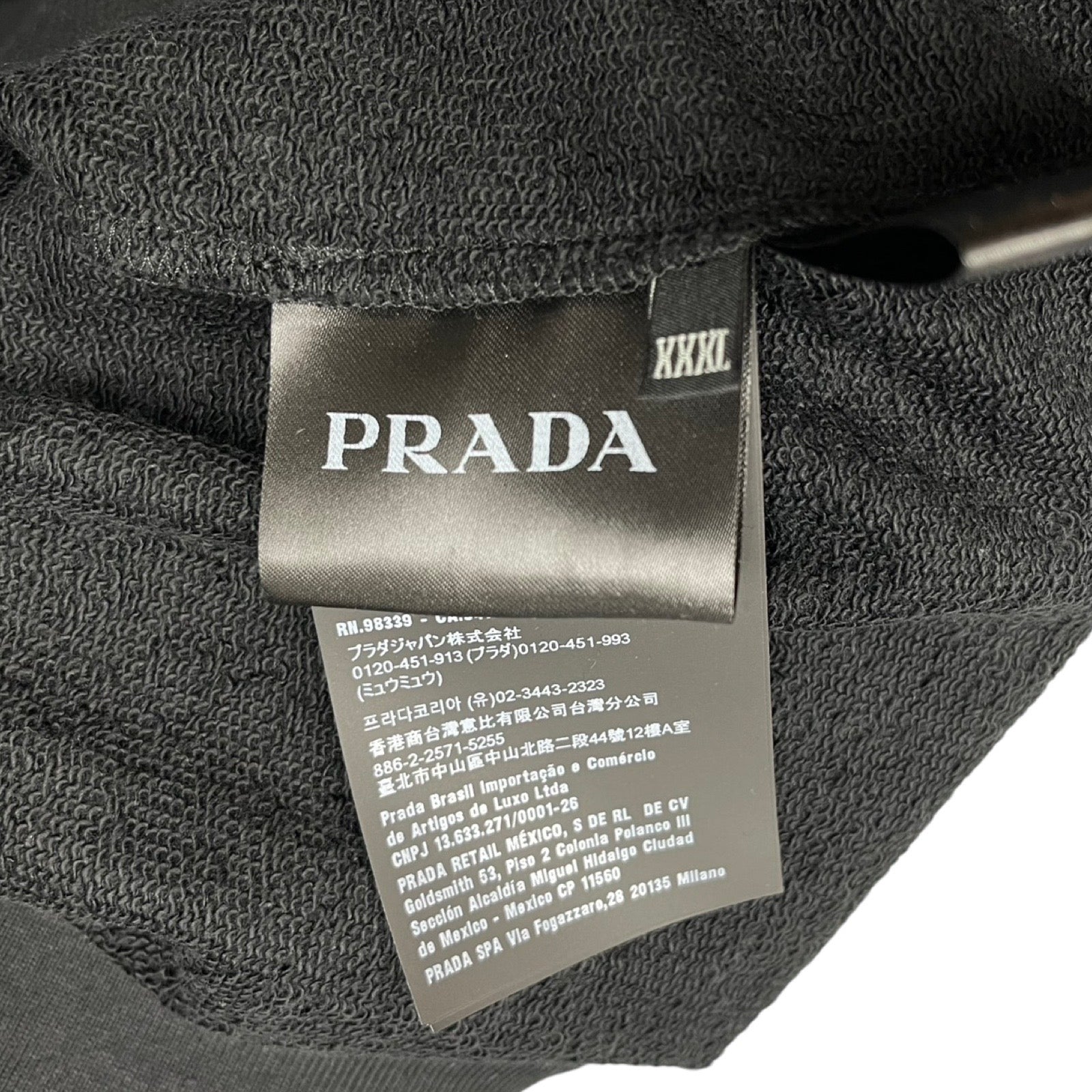 PRADA 2024AW Triangle Logo Sweatshirt Hoodie UJL20A 10UF F000 Size XXXL