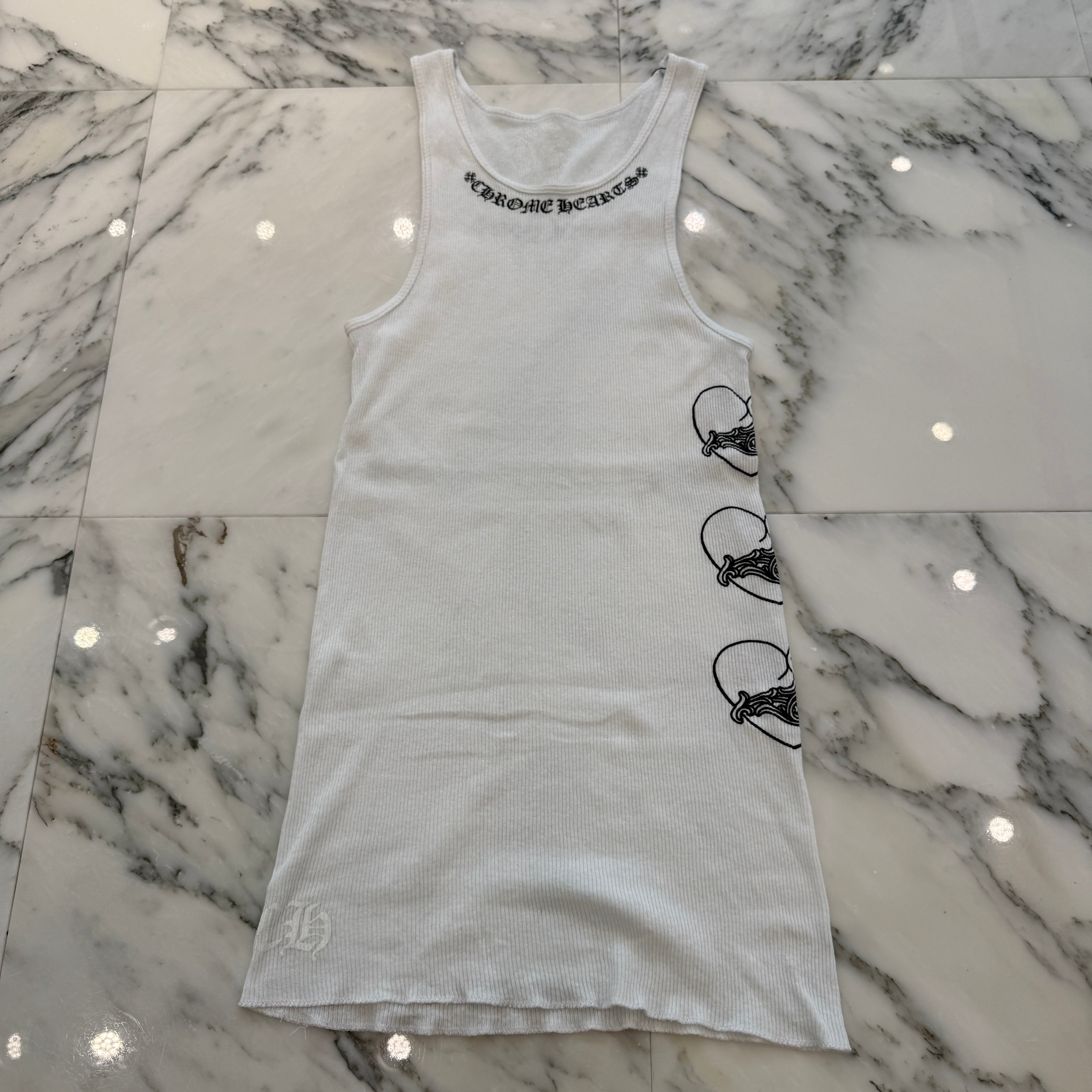 CHROME HEARTS Viny Heart "Love You" Rib Tank Top Size L クロムハーツ ヴィニーハート "ラブユー" リブ タンクトップ サイズL