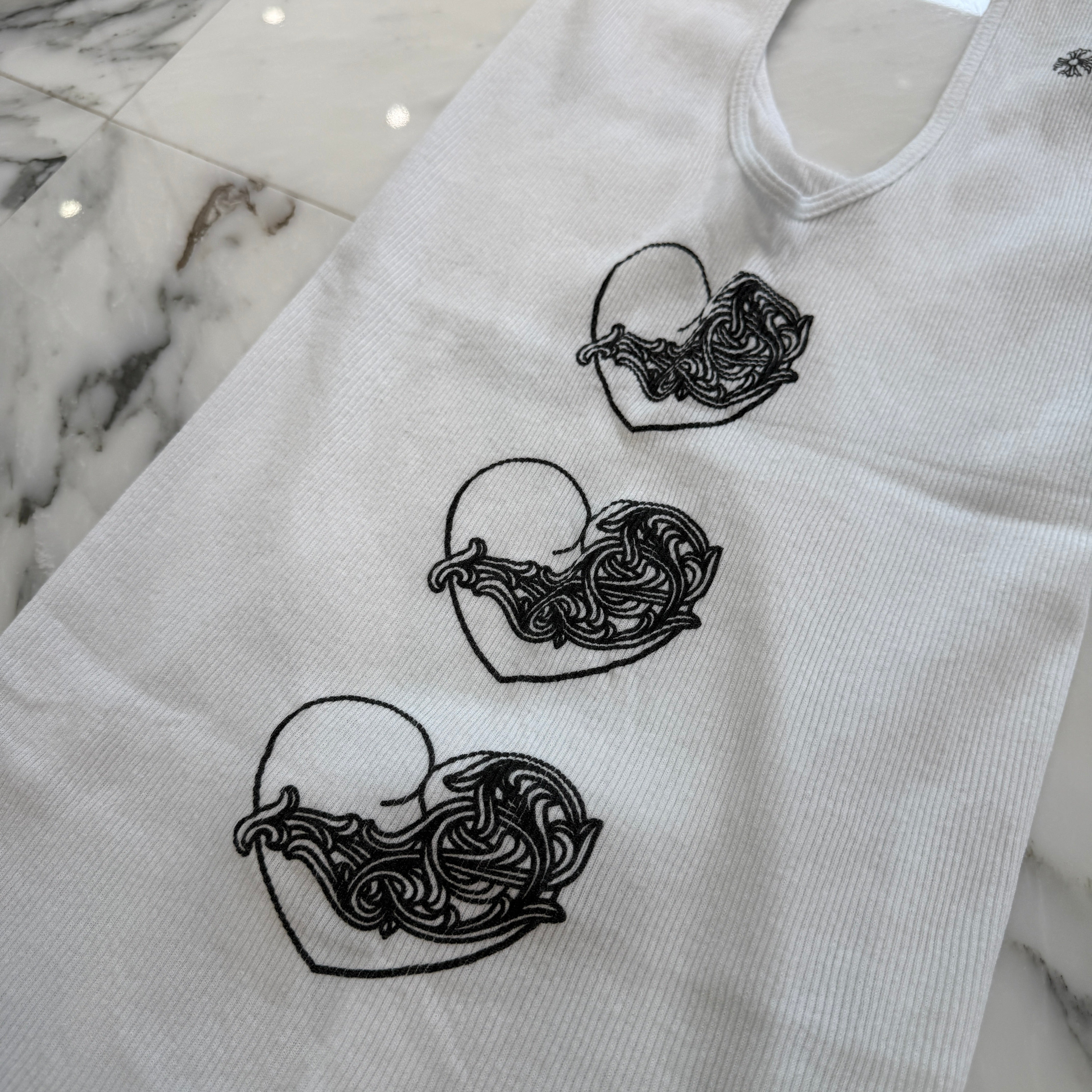 CHROME HEARTS Viny Heart "Love You" Rib Tank Top Size L クロムハーツ ヴィニーハート "ラブユー" リブ タンクトップ サイズL