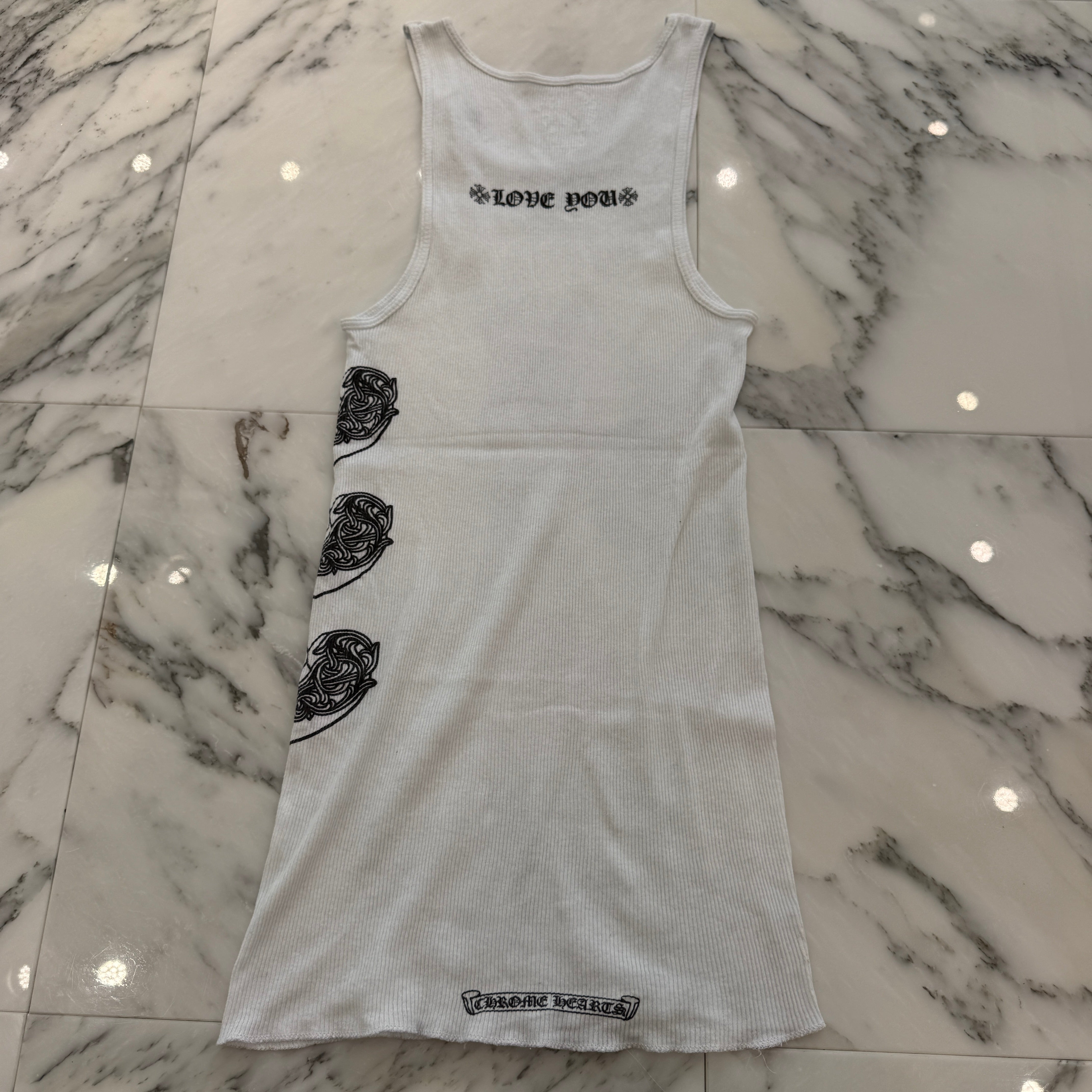 CHROME HEARTS Viny Heart "Love You" Rib Tank Top Size L クロムハーツ ヴィニーハート "ラブユー" リブ タンクトップ サイズL