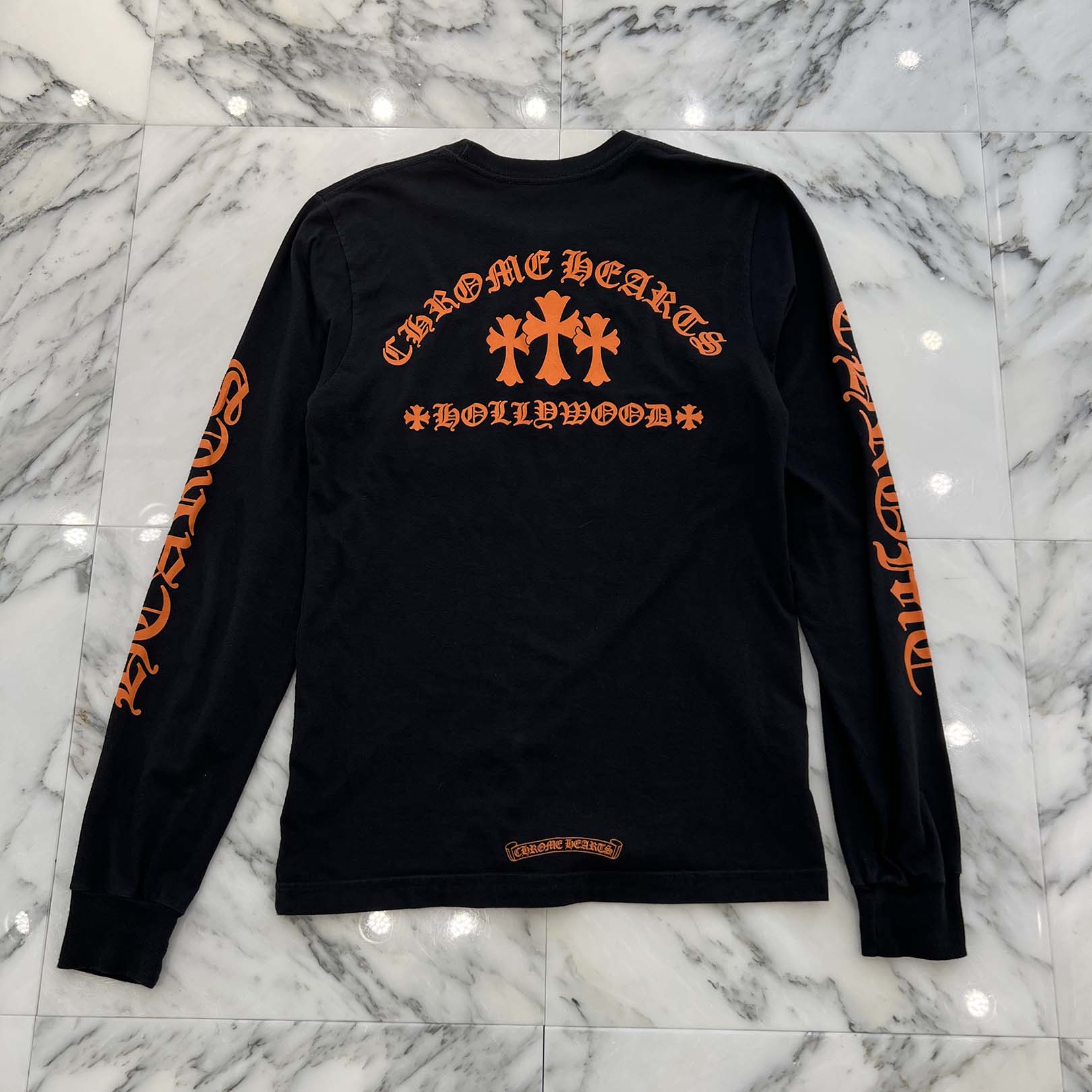 CHROME HEARTS King Taco 3 Cemetery Cross Print Long Sleeve Tee Size S クロムハーツ キングタコ 3 セメタリークロス プリント ロングスリーブ Tシャツ サイズS