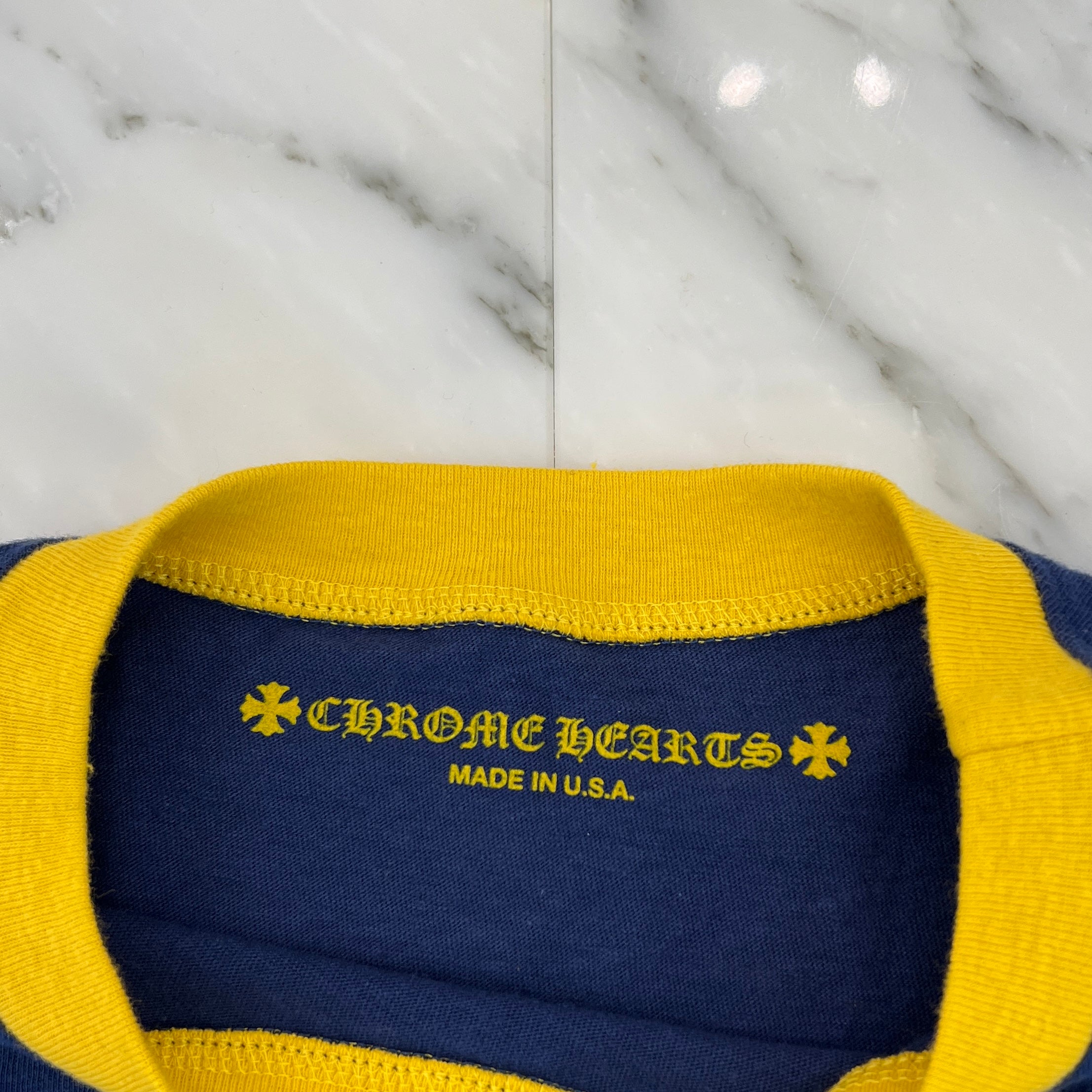 CHROME HEARTS Back Horseshoe Print Ladies Ringer Tee Size XS クロムハーツ バックホースシュープリント レディース リンガーTシャツ サイズXS