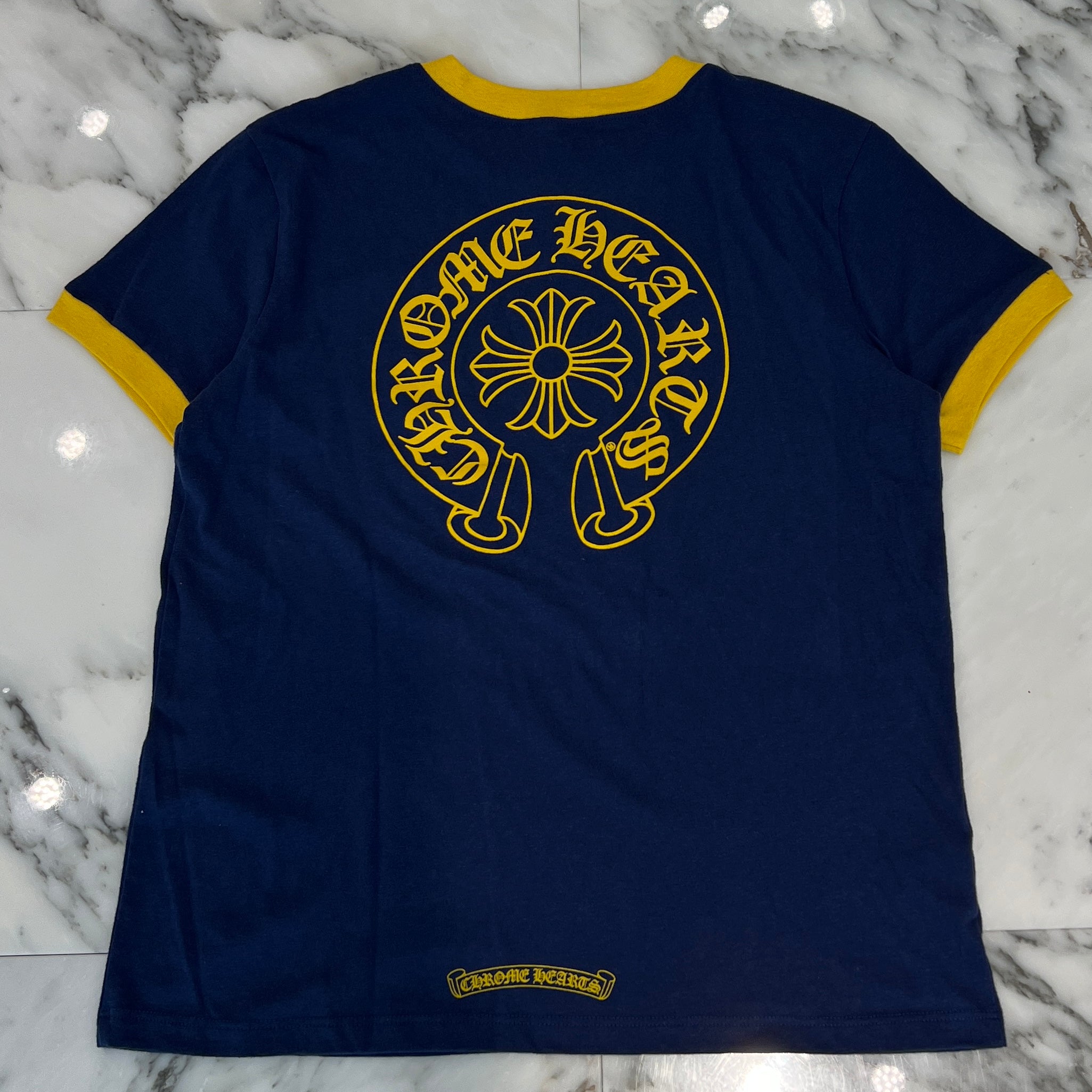 CHROME HEARTS Back Horseshoe Print Ladies Ringer Tee Size XS クロムハーツ バックホースシュープリント レディース リンガーTシャツ サイズXS