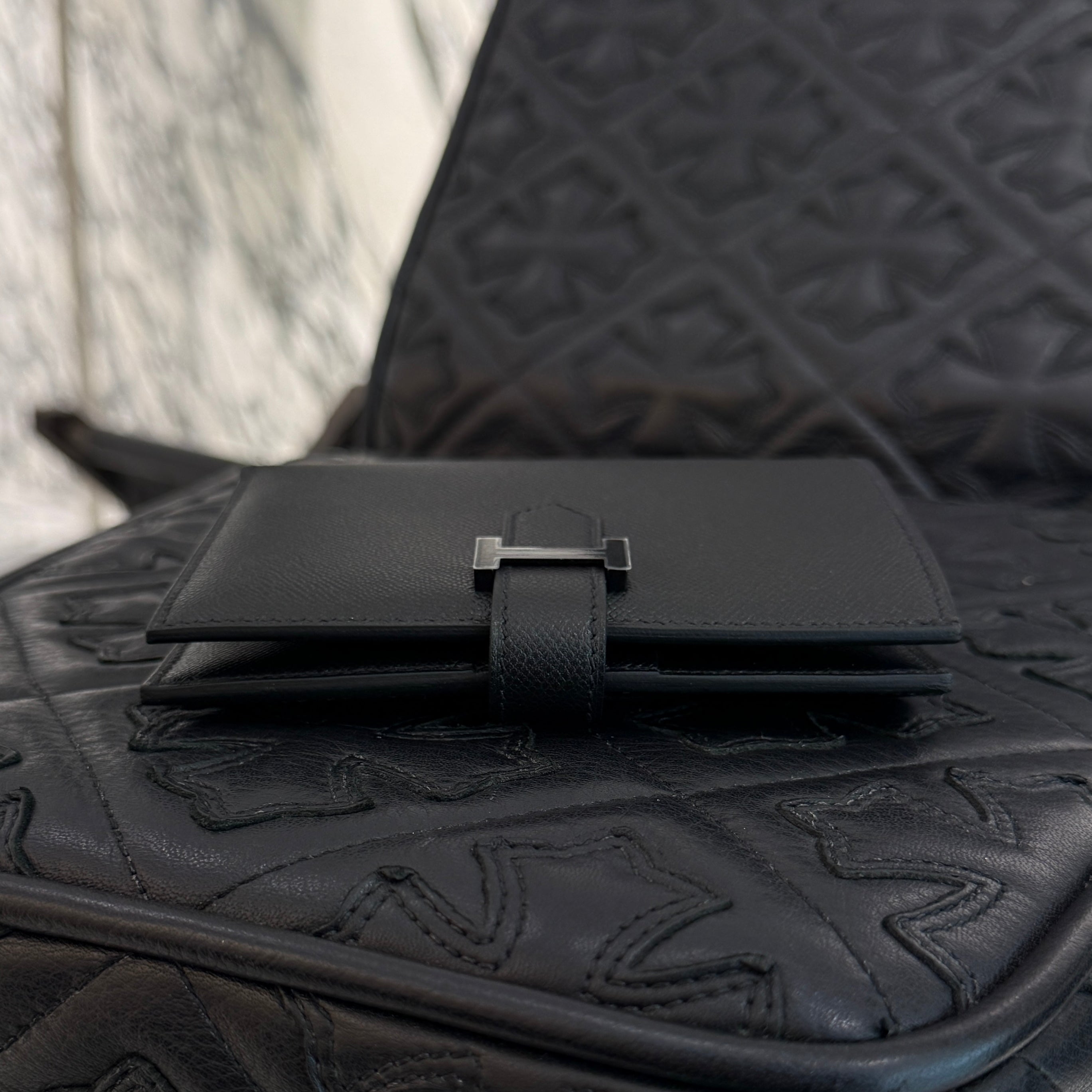 HERMES Bearn Compact Wallet "MONOCHROME" K刻印 エルメス ベアン コンパクト ウォレット "モノクローム" K刻印
