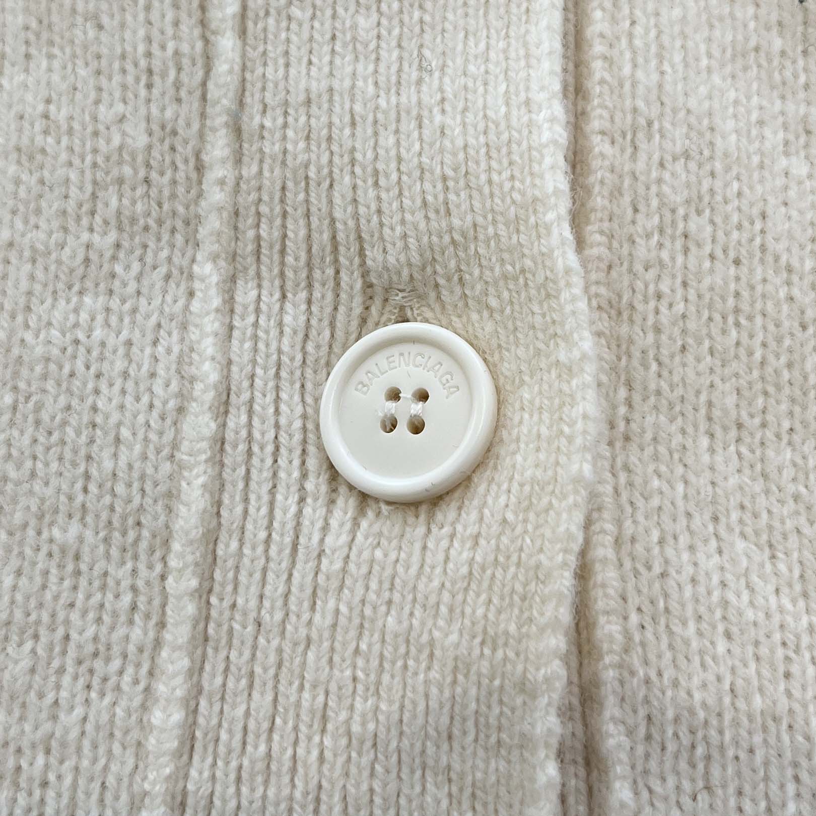 BALENCIAGA 2023AW Logo Patch Wool Knit Cardigan 771671 T1675 Size 1 バレンシアガ ロゴパッチ ウール ニットカーディガン サイズ1