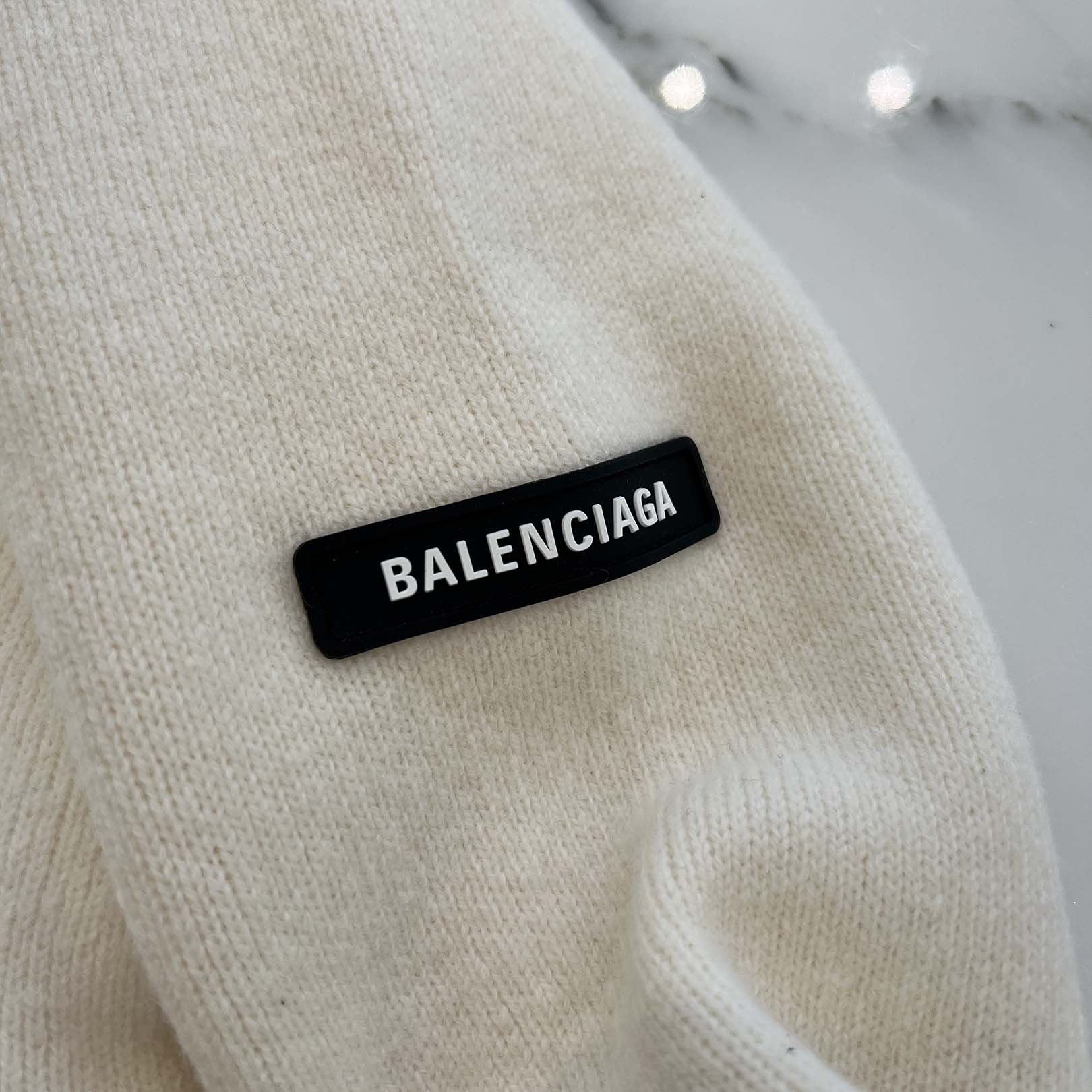 BALENCIAGA 2023AW Logo Patch Wool Knit Cardigan 771671 T1675 Size 1 バレンシアガ ロゴパッチ ウール ニットカーディガン サイズ1