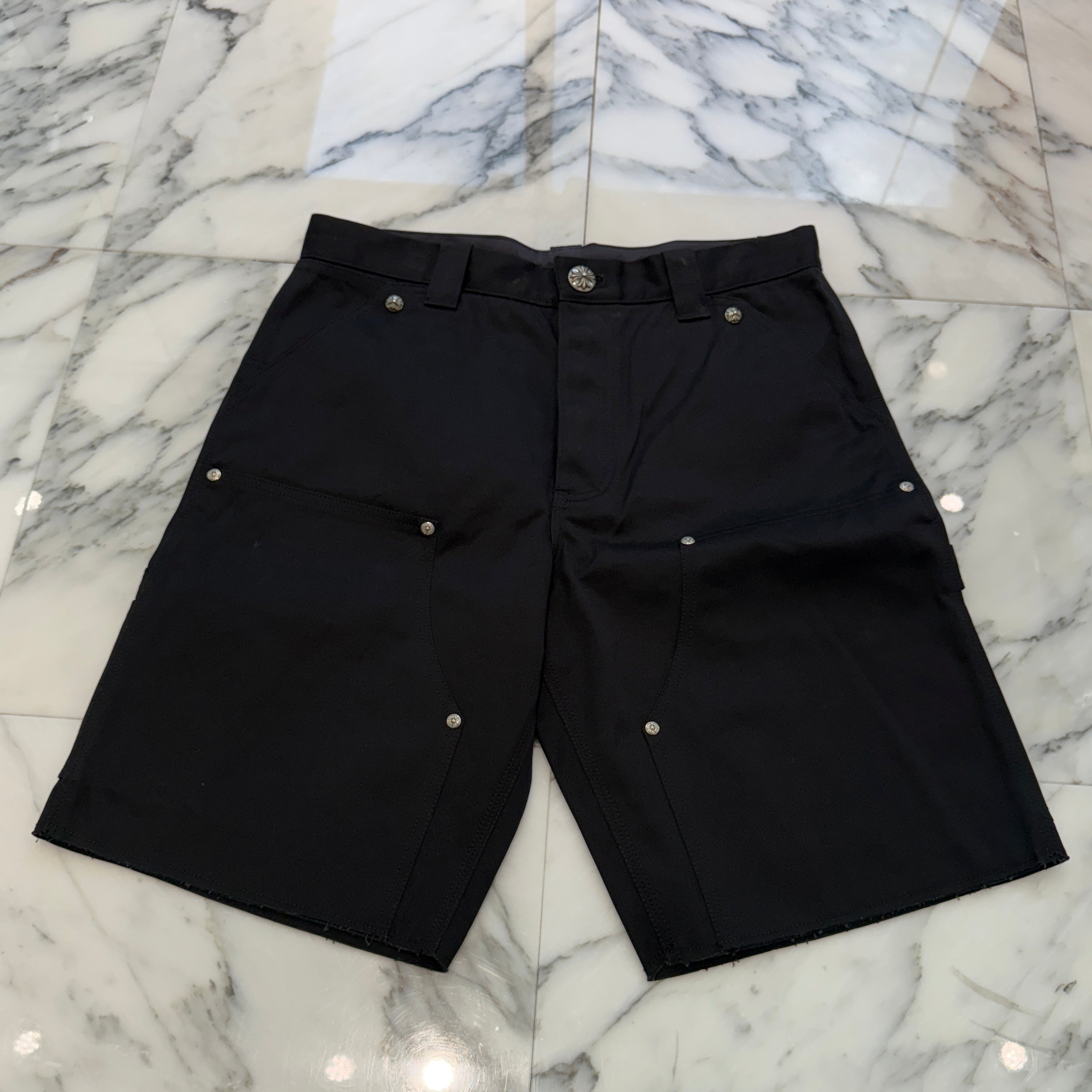 CHROME HEARTS Carpenter Cross Ball Button Denim Shorts Size 32 クロムハーツ カーペンター クロスボールボタン デニムショーツ サイズ32