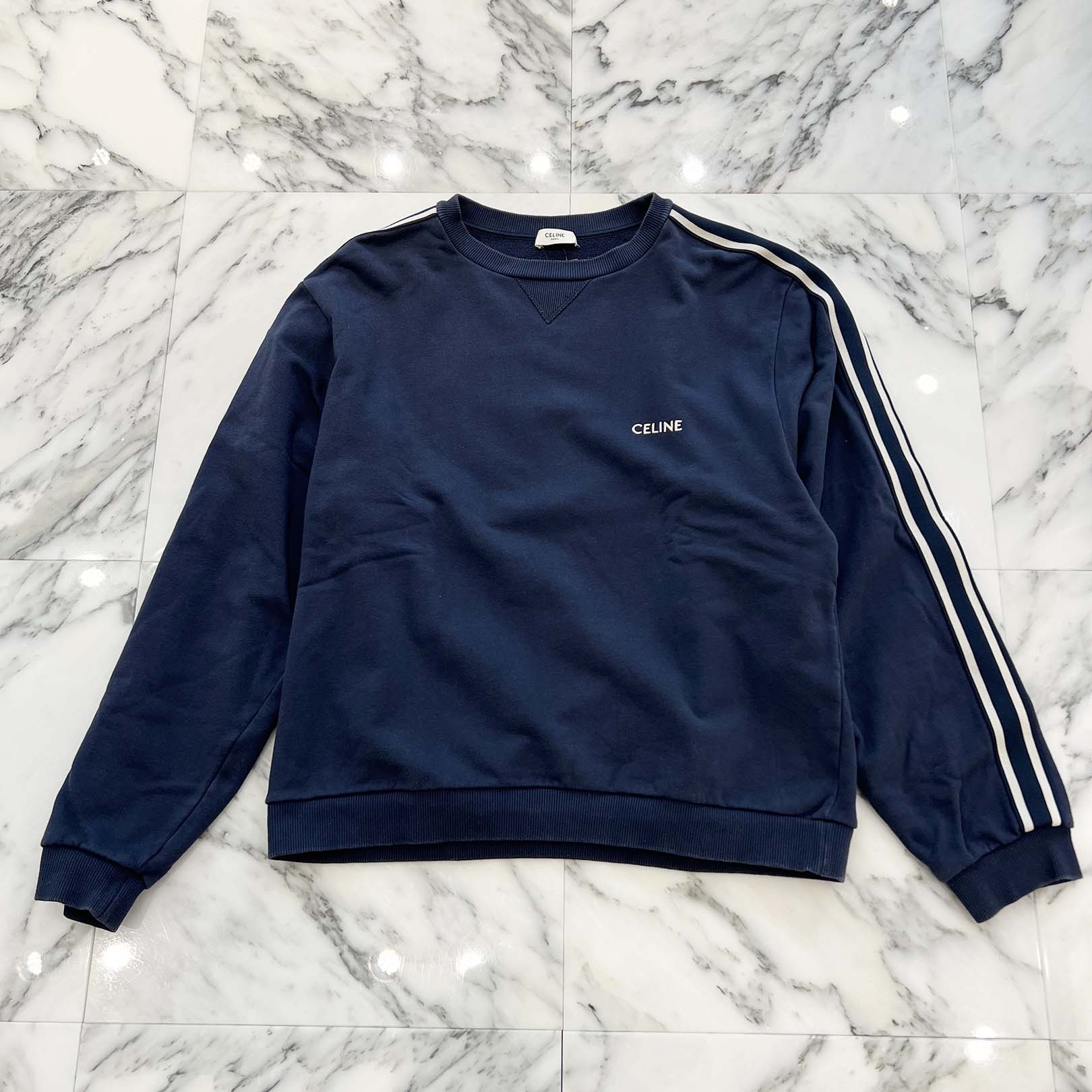 CELINE 2024AW Logo Embroidery Loose Sweatshirt 2Y06H670Q.CAS2 Size XXL セリーヌ ロゴ刺繍 ルーズ スウェットシャツ サイズXXL