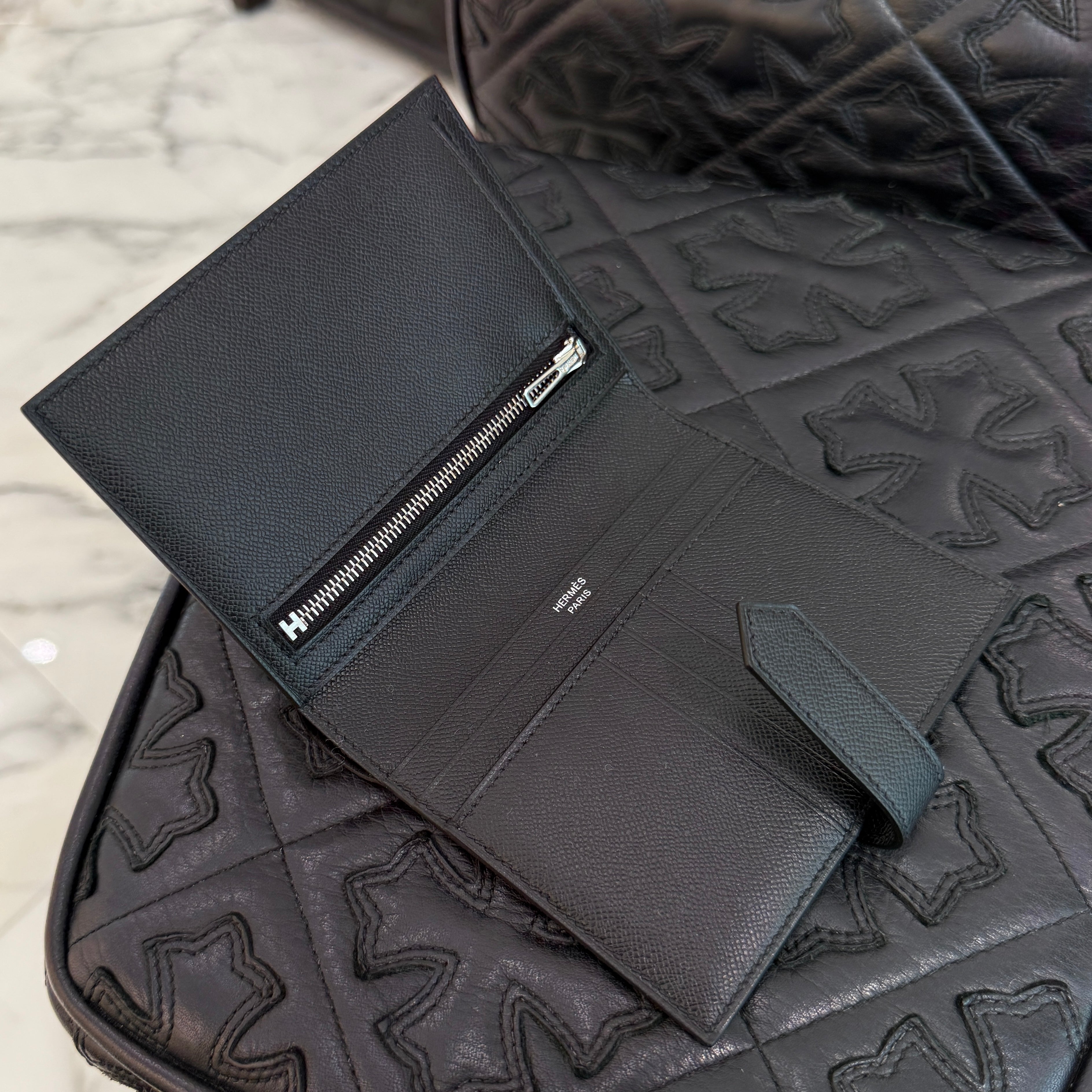 HERMES Bearn Compact Wallet "MONOCHROME" K刻印 エルメス ベアン コンパクト ウォレット "モノクローム" K刻印
