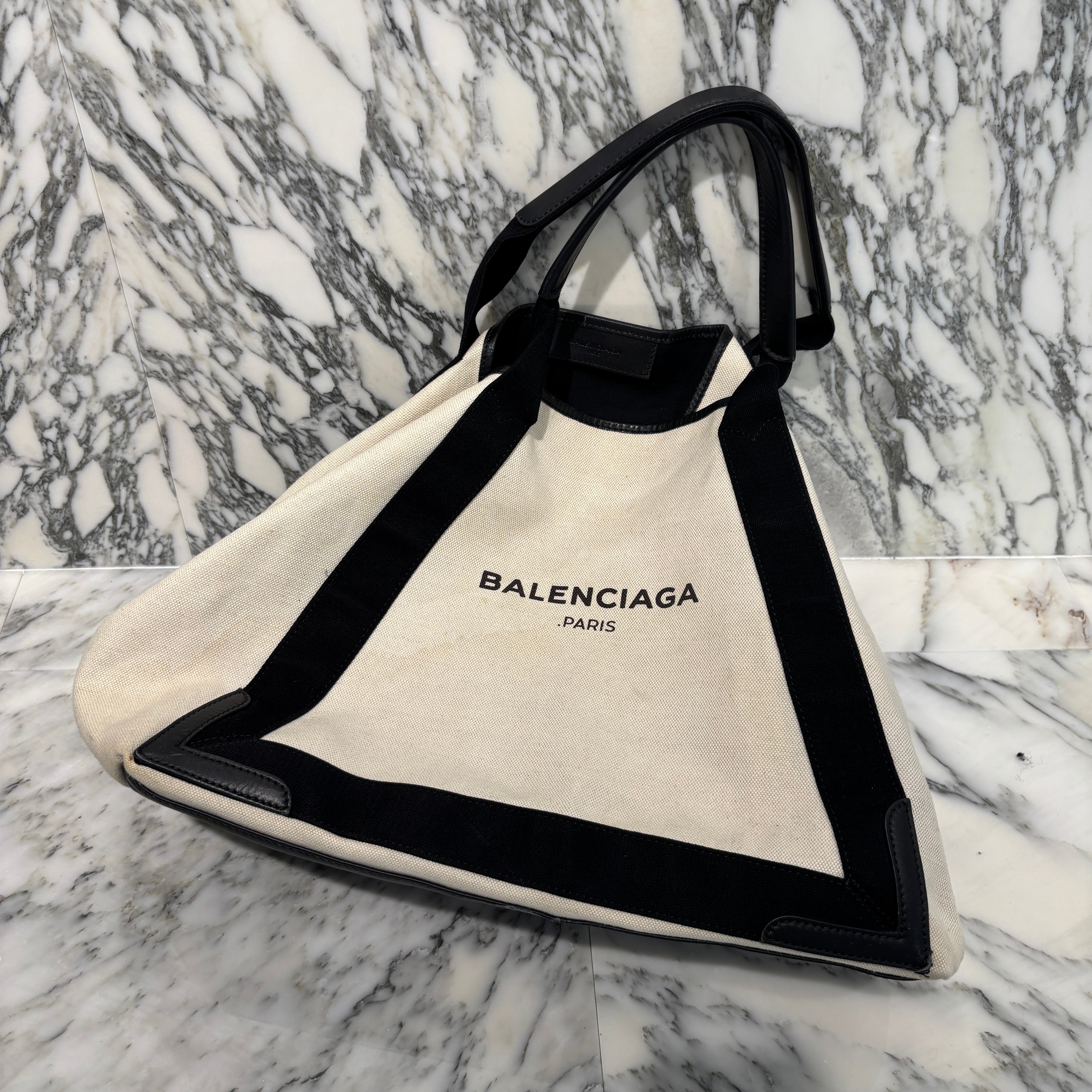 BALENCIAGA 2021SS Navy Cabas Tote Bag 581292 バレンシアガ