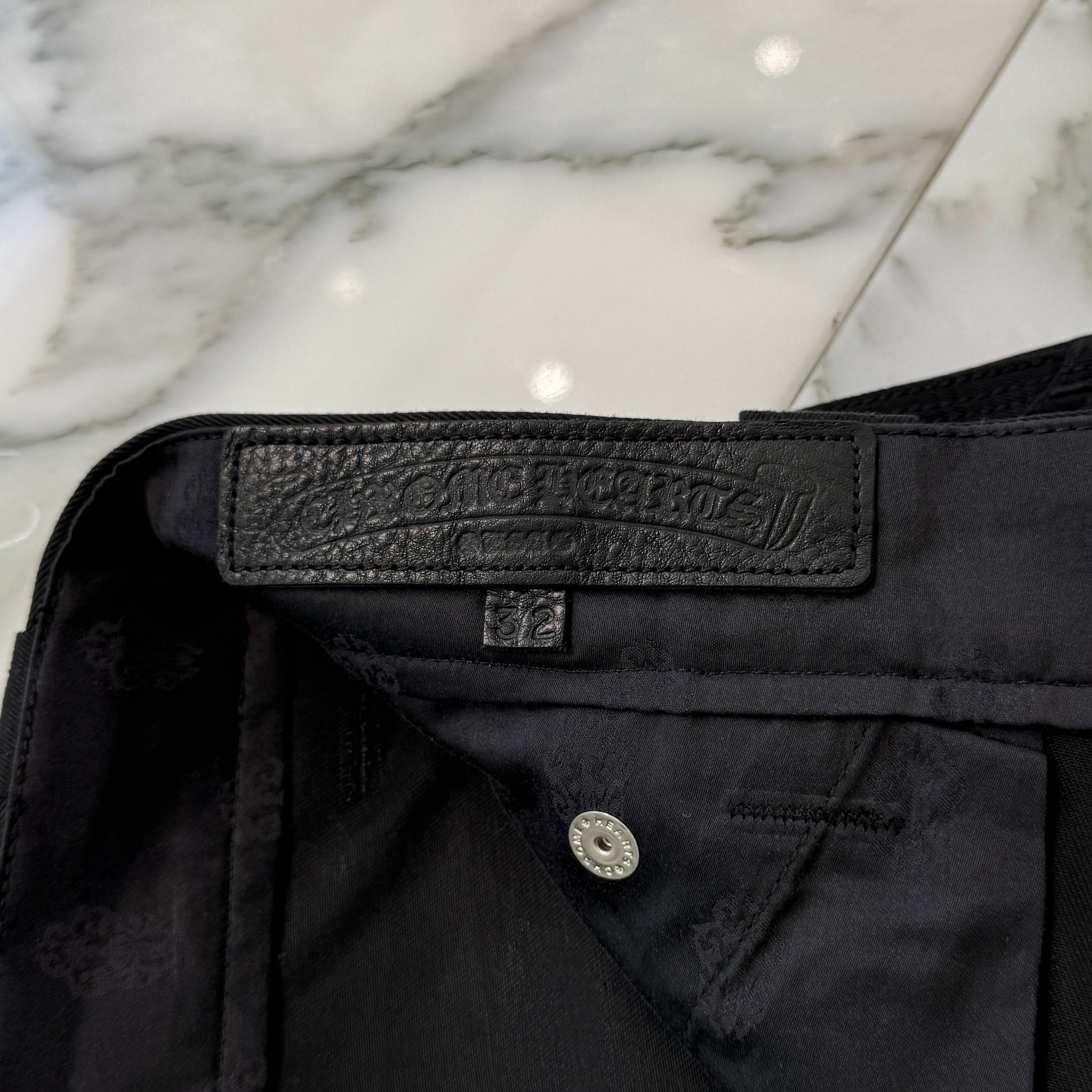 CHROME HEARTS Carpenter Cross Ball Button Denim Shorts Size 32 クロムハーツ カーペンター クロスボールボタン デニムショーツ サイズ32