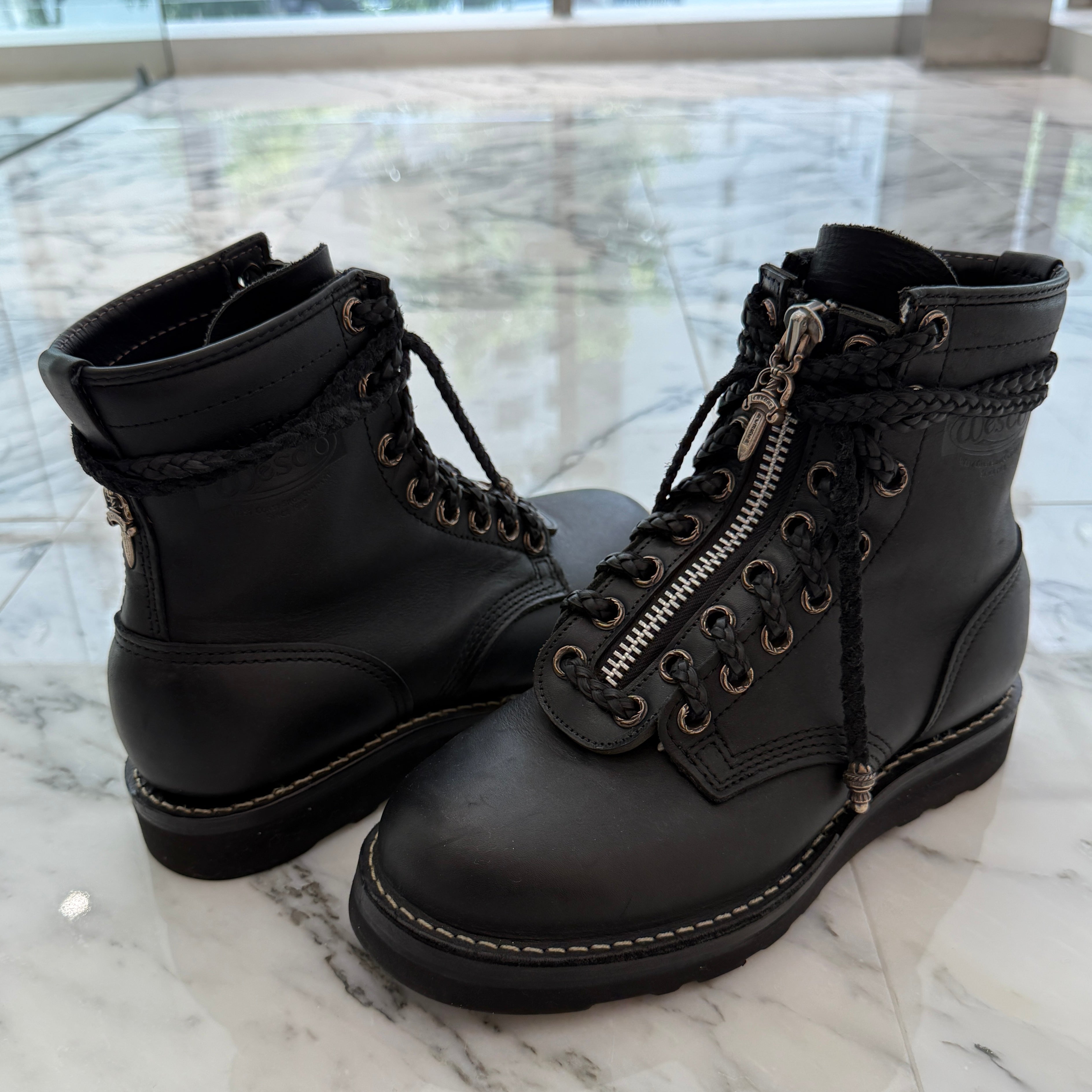 CHROME HEARTS × WESCO Custom JOBMASTER Leather Boots Size 7E(約25.0cm～25.5cm) クロムハーツ × ウエスコ カスタム ジョブマスター レザーブーツ サイズ7E(約25.0cm～25.5cm)