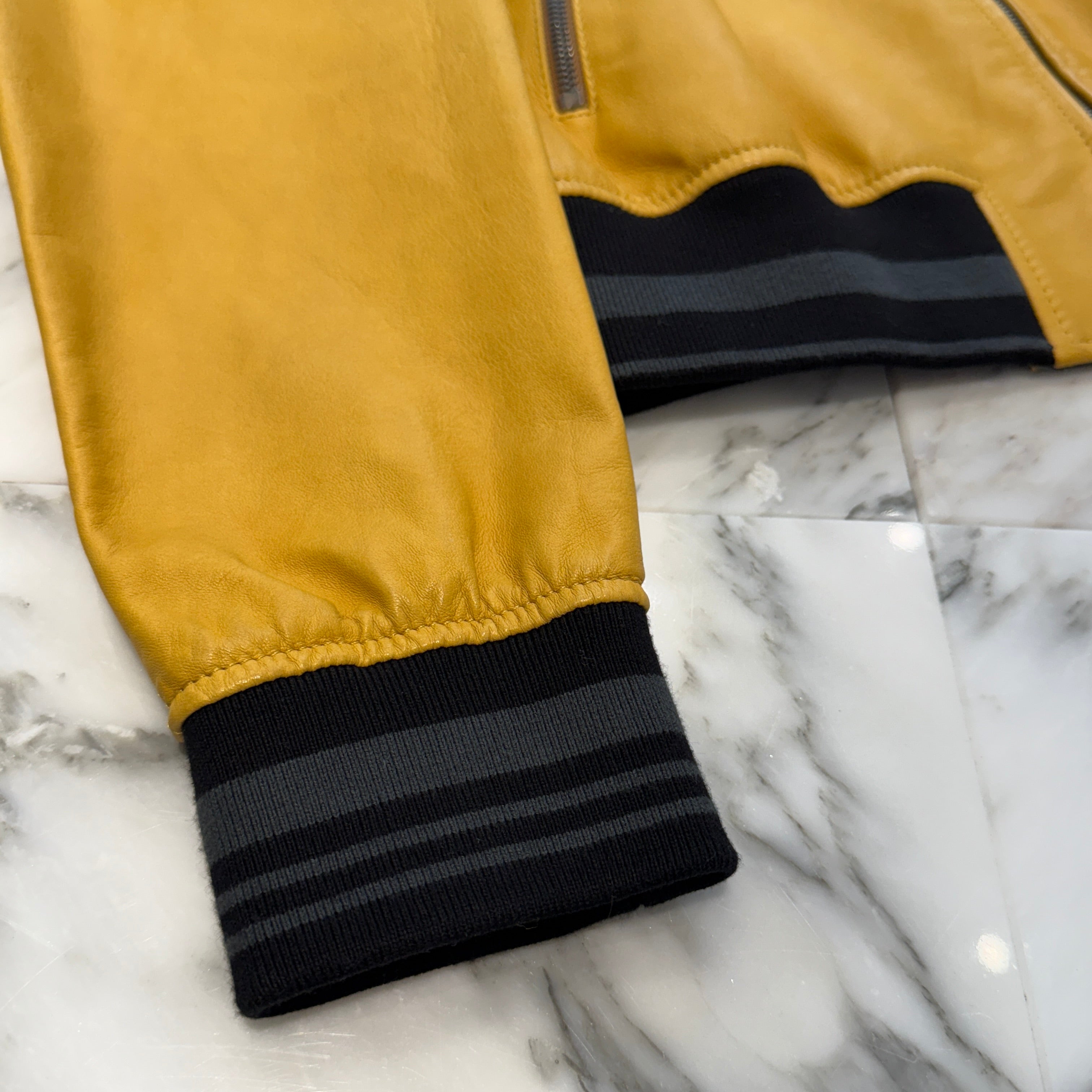 DOLCE＆GABBANA Sheep Leather Bomber Jacket G9HU5L FUL8G Size 48 ドルチェ＆ガッパーナ シープレザー ボンバージャケット