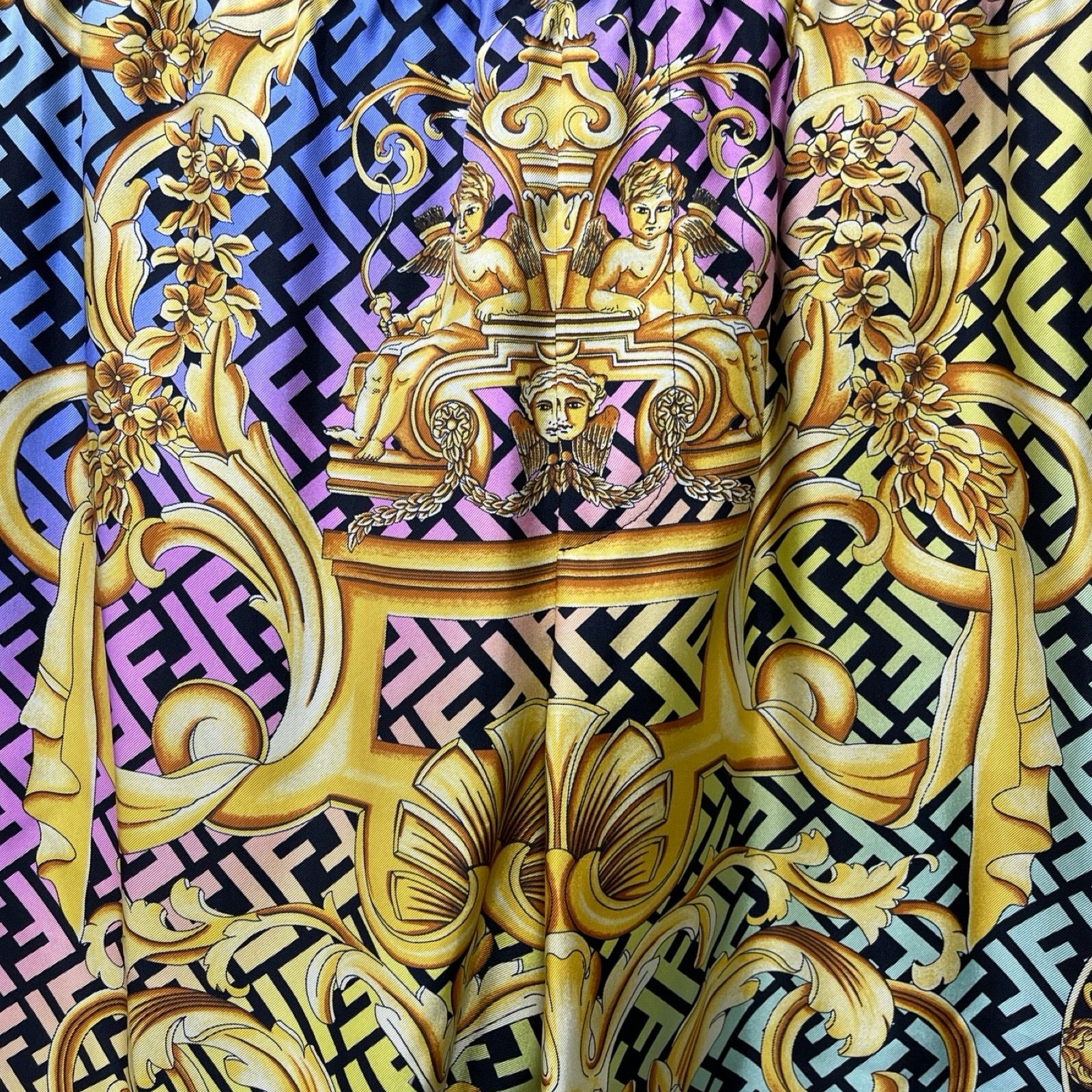 FENDI × VERSACE 2022SS FENDACE Baroque Silk Shorts 1004845-1A04381 Size 54