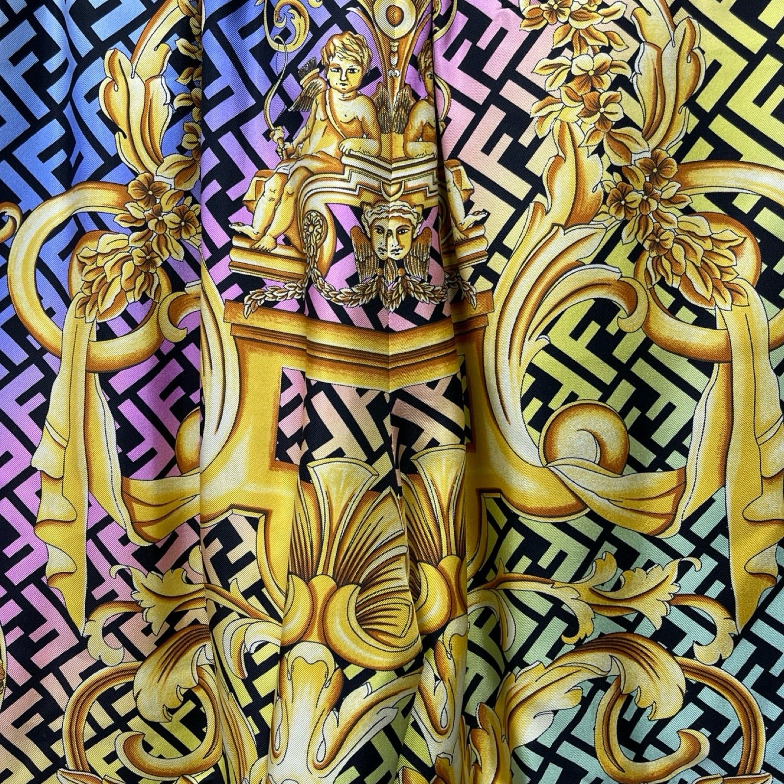 FENDI × VERSACE 2022SS FENDACE Baroque Silk Shorts 1004845-1A04381 Size 54