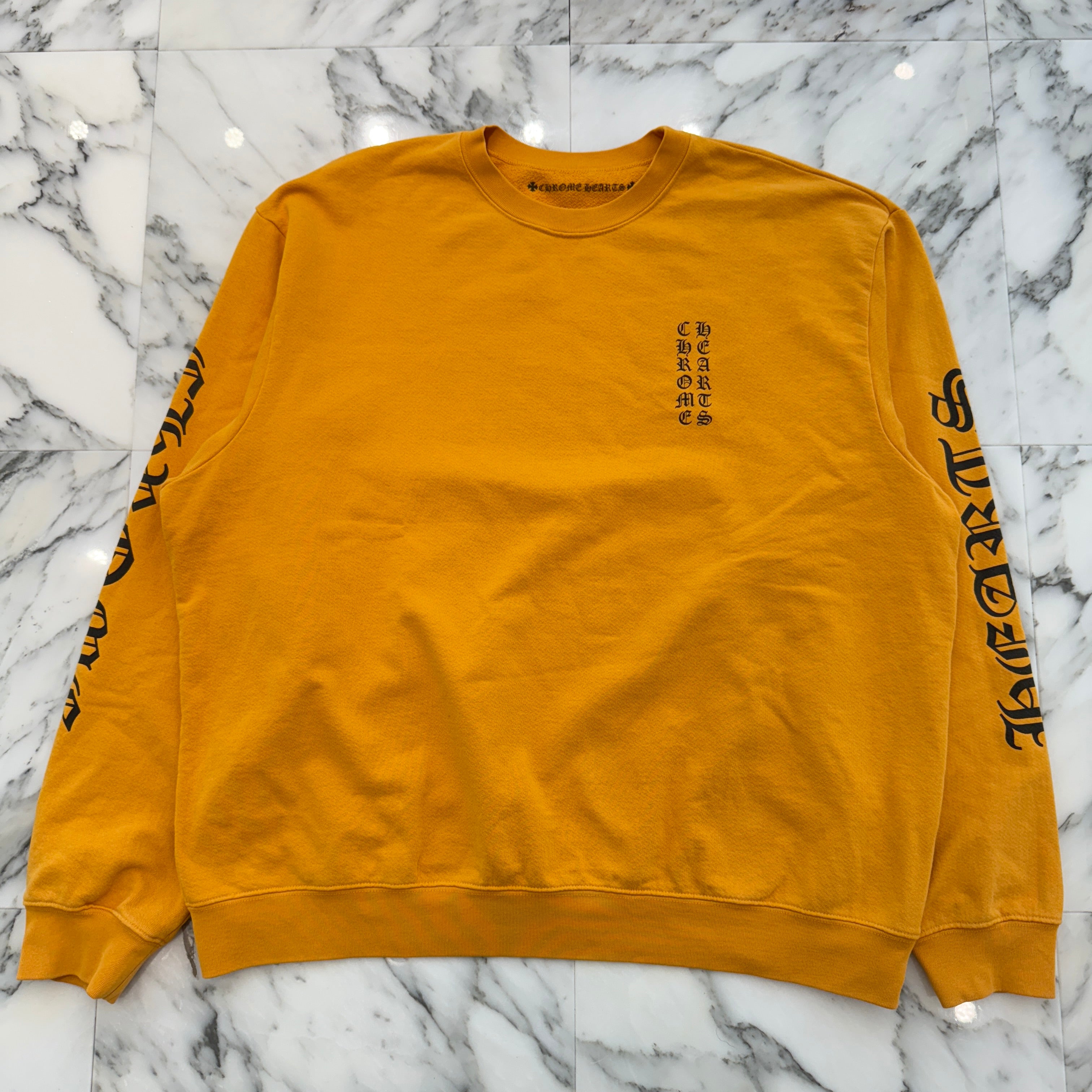 CHROME HEARTS Masterd Yellow Vertical Logo Sweat Shirt Size XL クロムハーツ ヴァーティカルロゴ スウェットシャツ サイズXL