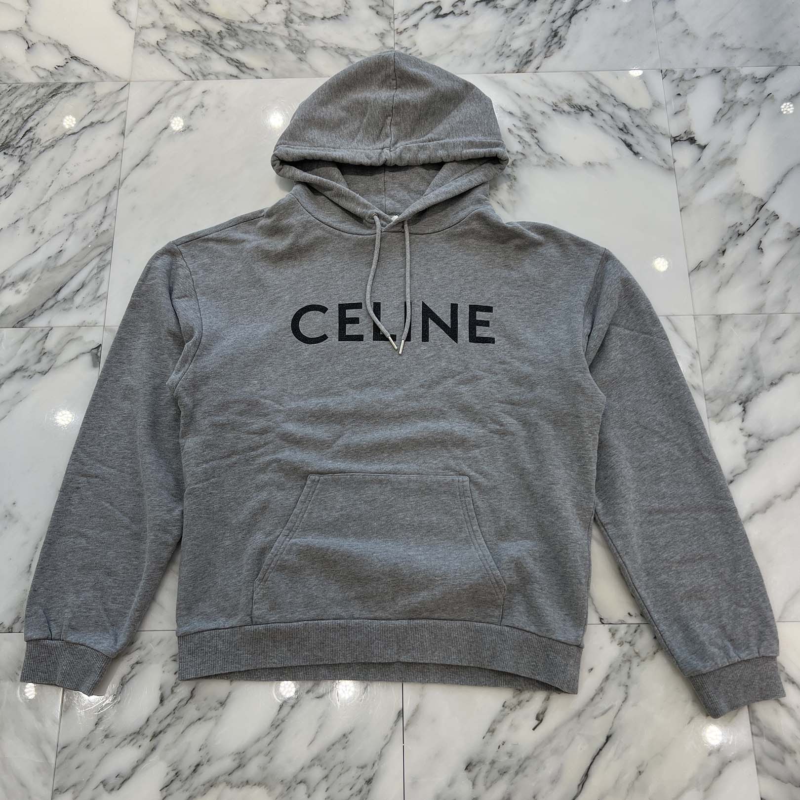 CELINE 2021SS Logo Print Pullover Hoodie 2Y321052H Size L セリーヌ ロゴプリント プルオーバー フーディ サイズL