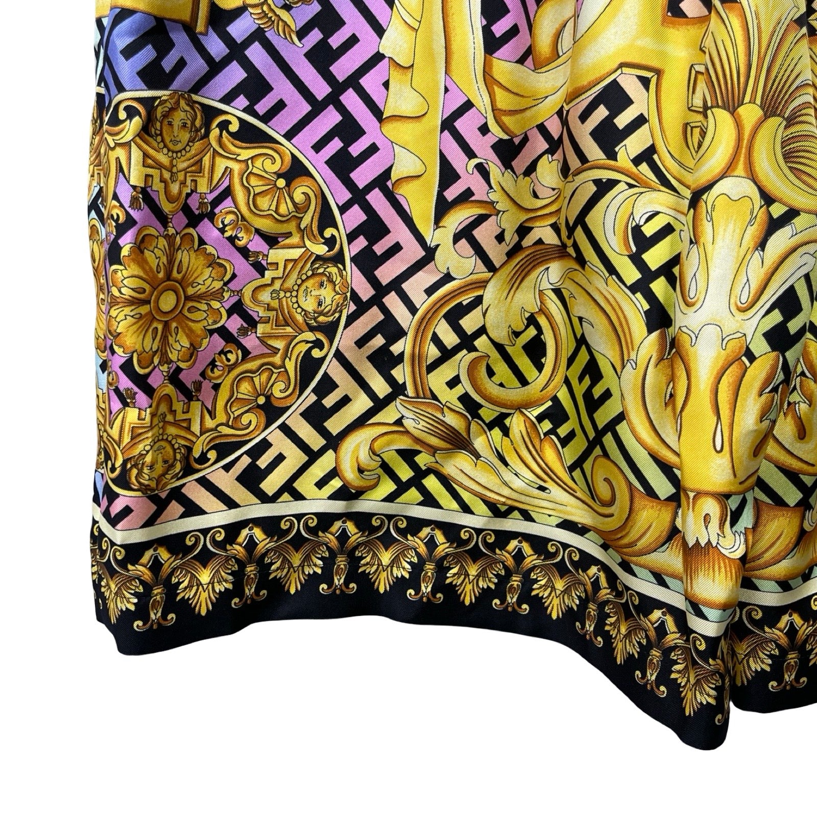 FENDI × VERSACE 2022SS FENDACE Baroque Silk Shorts 1004845-1A04381 Size 54