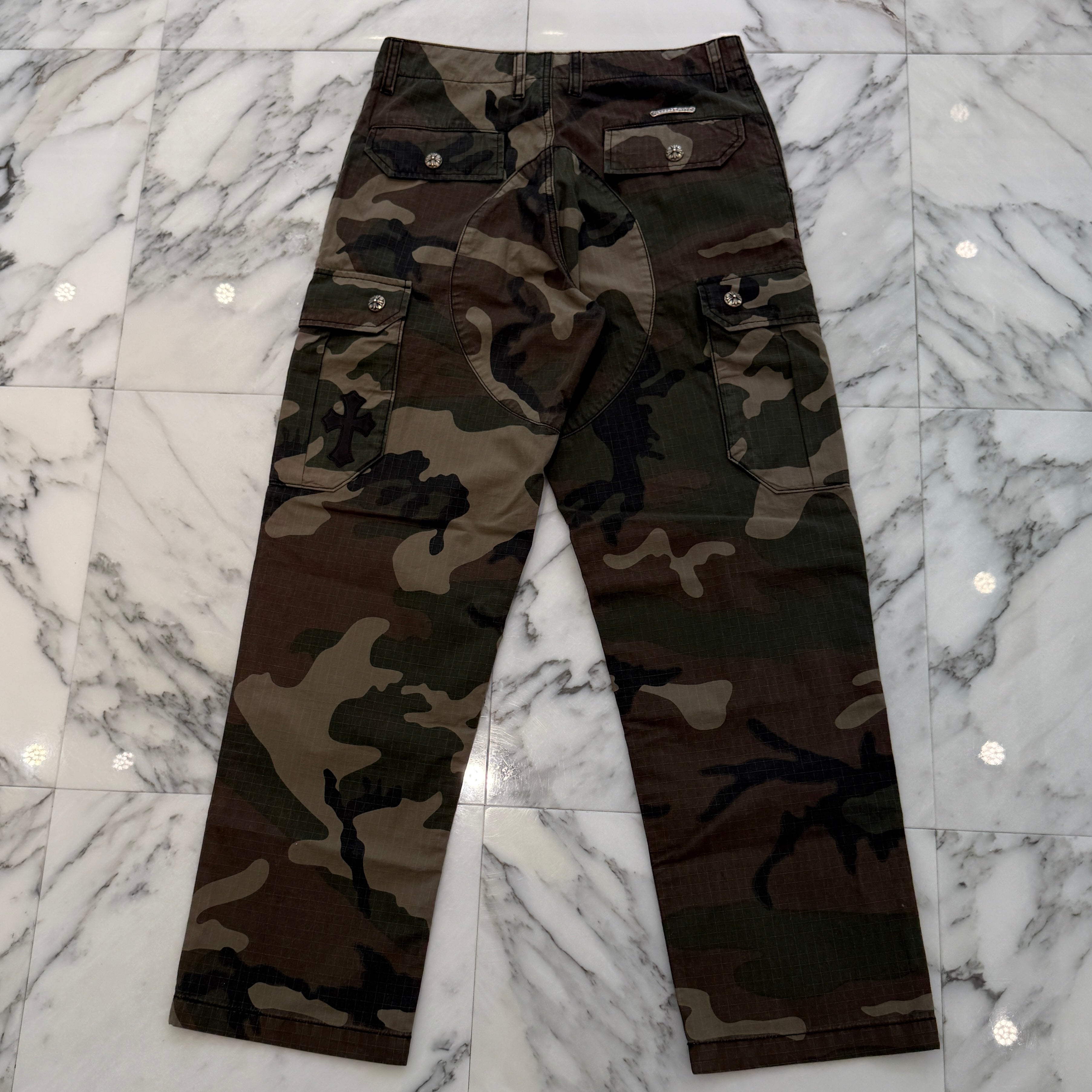 CHROME HEARTS Cross Ball Button Camo Cargo Pants Size 30 クロムハーツ クロスボールボタン カモ カーゴパンツ サイズ30