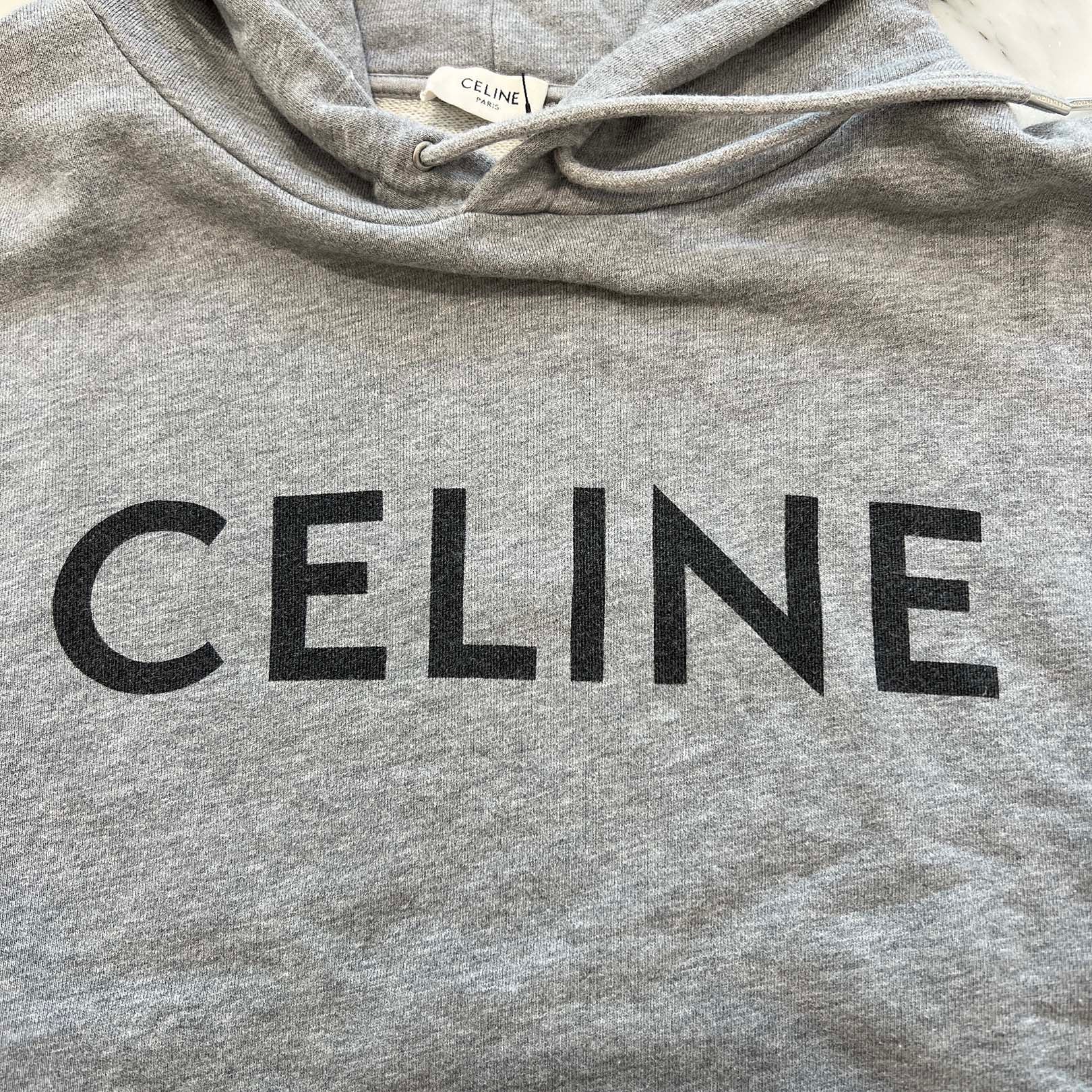 CELINE 2021SS Logo Print Pullover Hoodie 2Y321052H Size L セリーヌ ロゴプリント プルオーバー フーディ サイズL