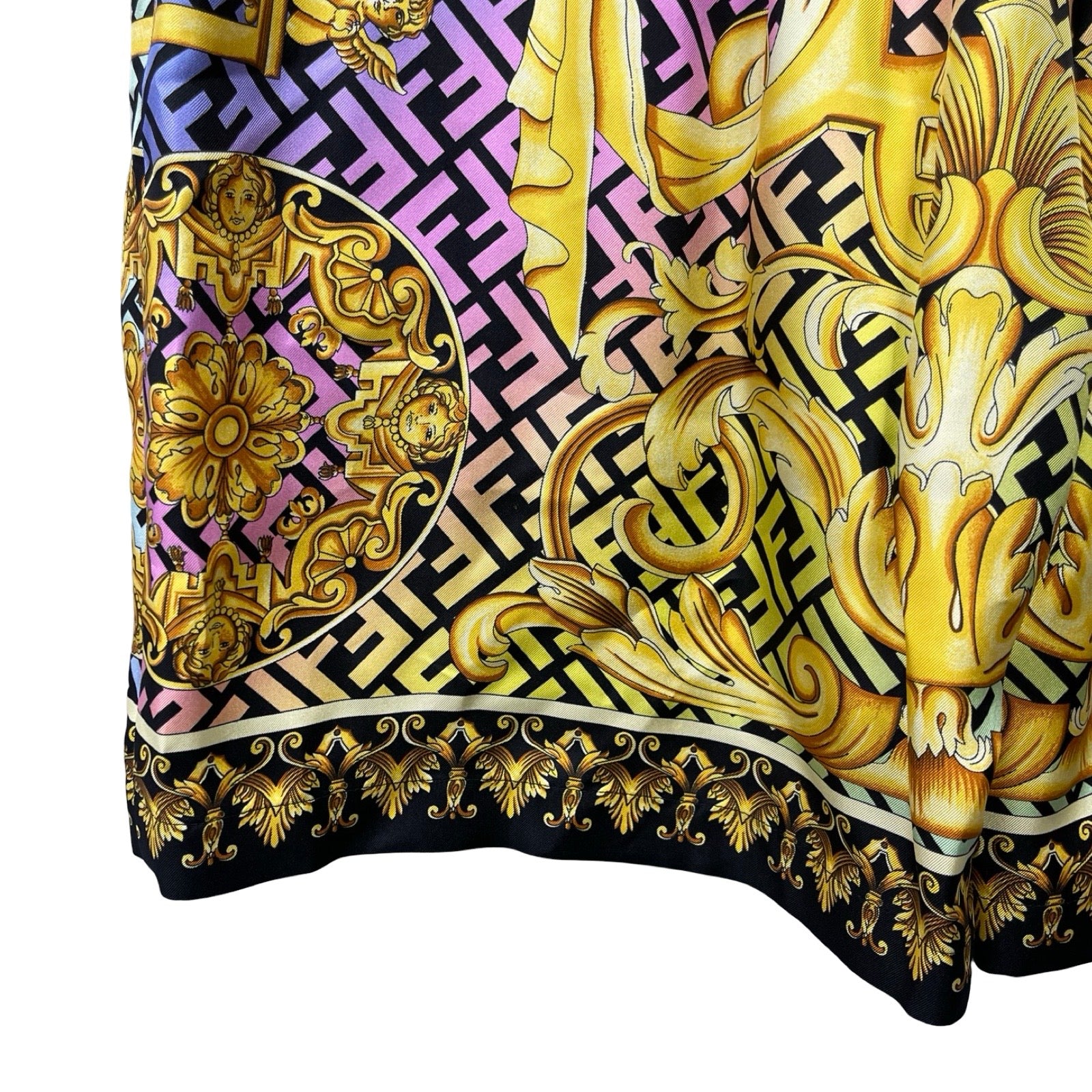 FENDI × VERSACE 2022SS FENDACE Baroque Silk Shorts 1004845-1A04381 Size 54
