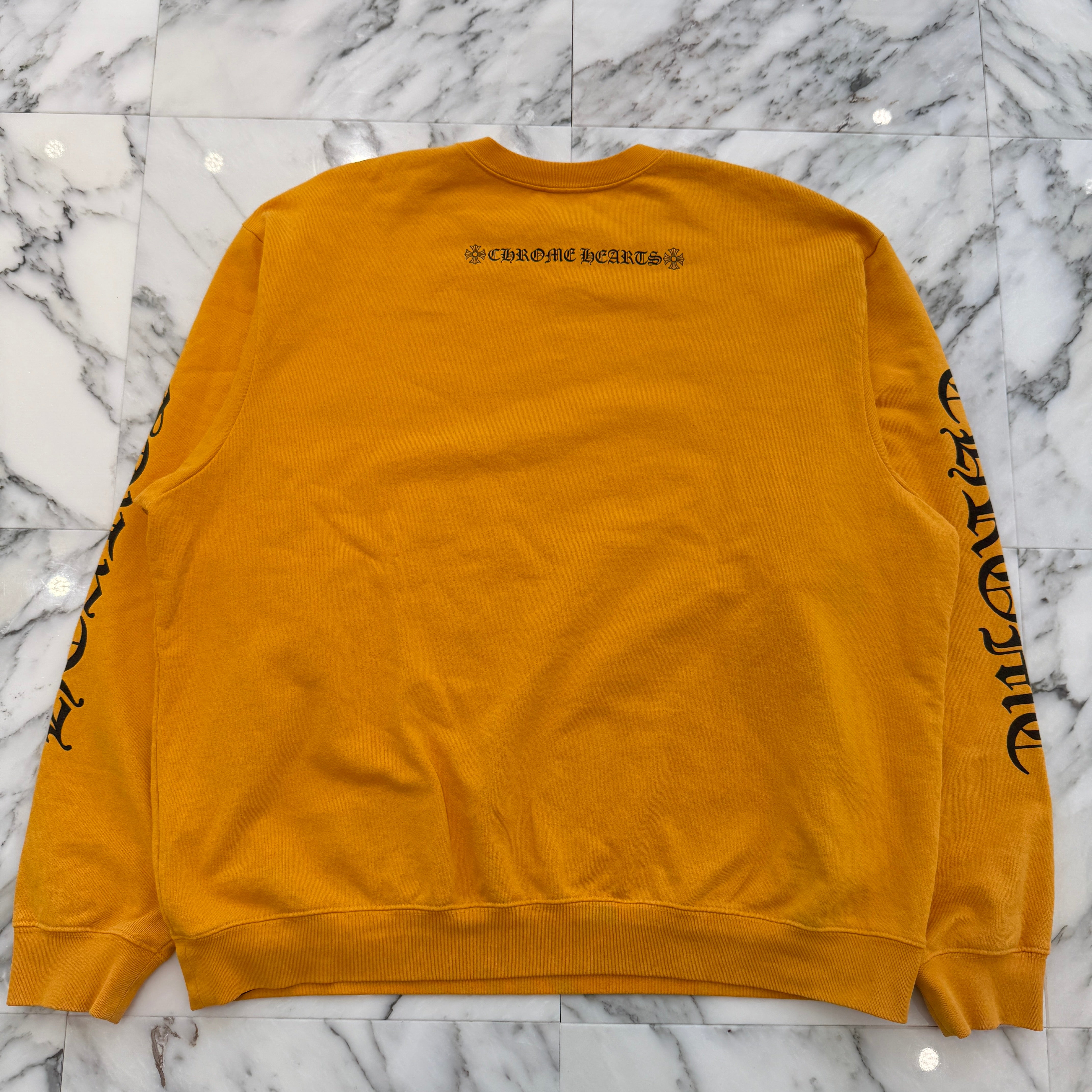 CHROME HEARTS Masterd Yellow Vertical Logo Sweat Shirt Size XL クロムハーツ ヴァーティカルロゴ スウェットシャツ サイズXL