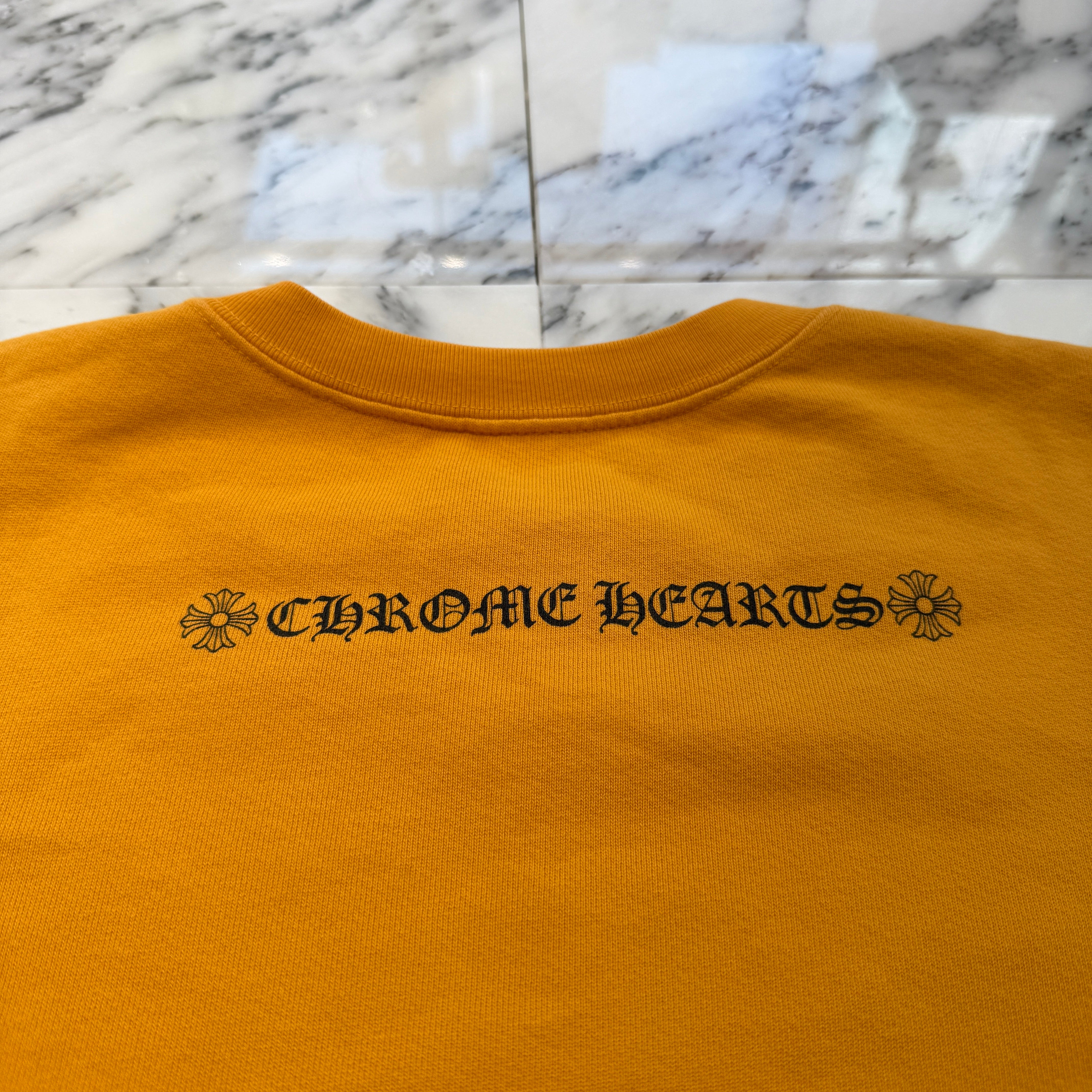 CHROME HEARTS Masterd Yellow Vertical Logo Sweat Shirt Size XL クロムハーツ ヴァーティカルロゴ スウェットシャツ サイズXL