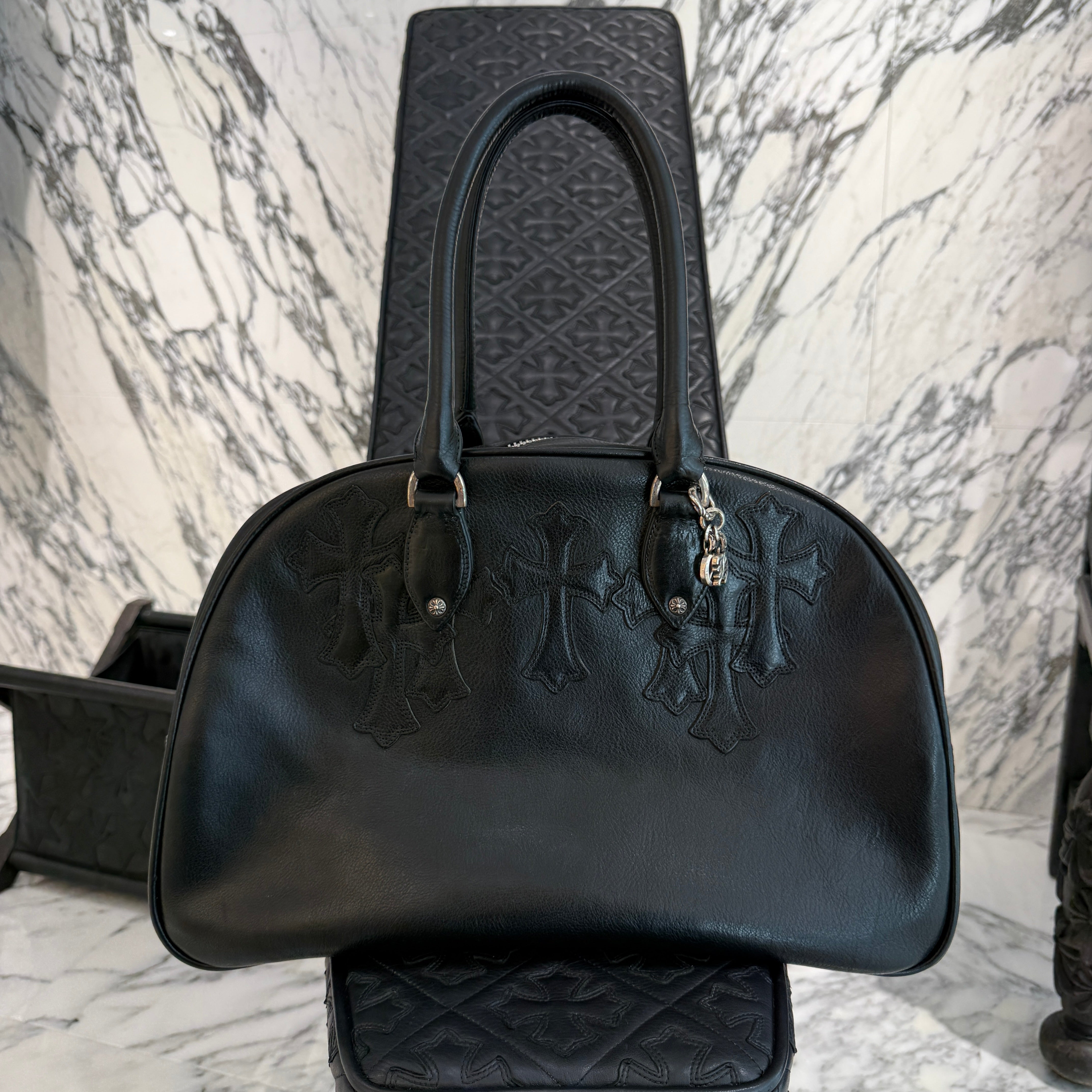 CHROME HEARTS Medium GYM Cemetery Cross Patch Hand Bag クロムハーツ ミディアム ジム セメタリークロスパッチ ハンドバッグ