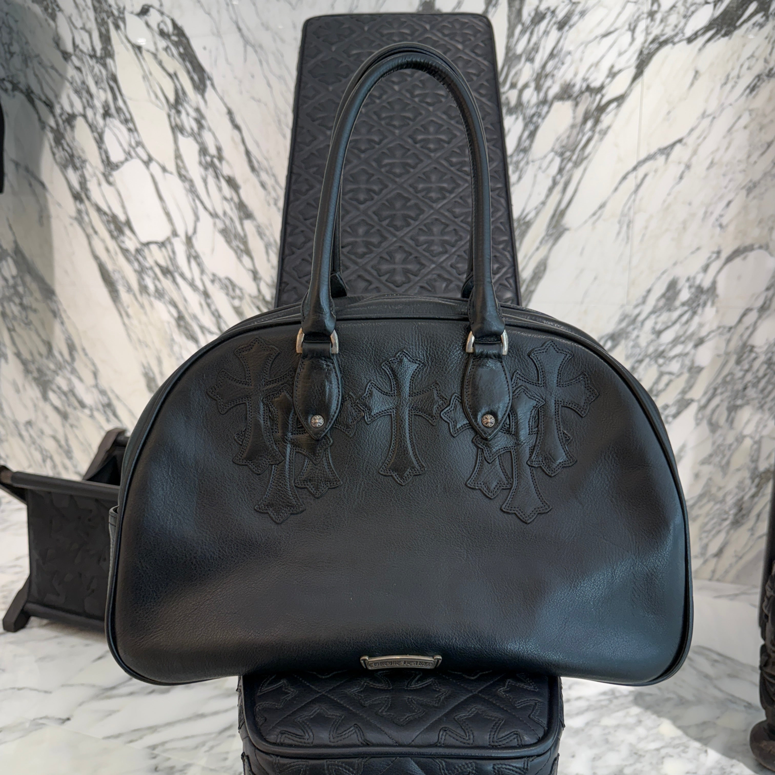 CHROME HEARTS Medium GYM Cemetery Cross Patch Hand Bag クロムハーツ ミディアム ジム セメタリークロスパッチ ハンドバッグ