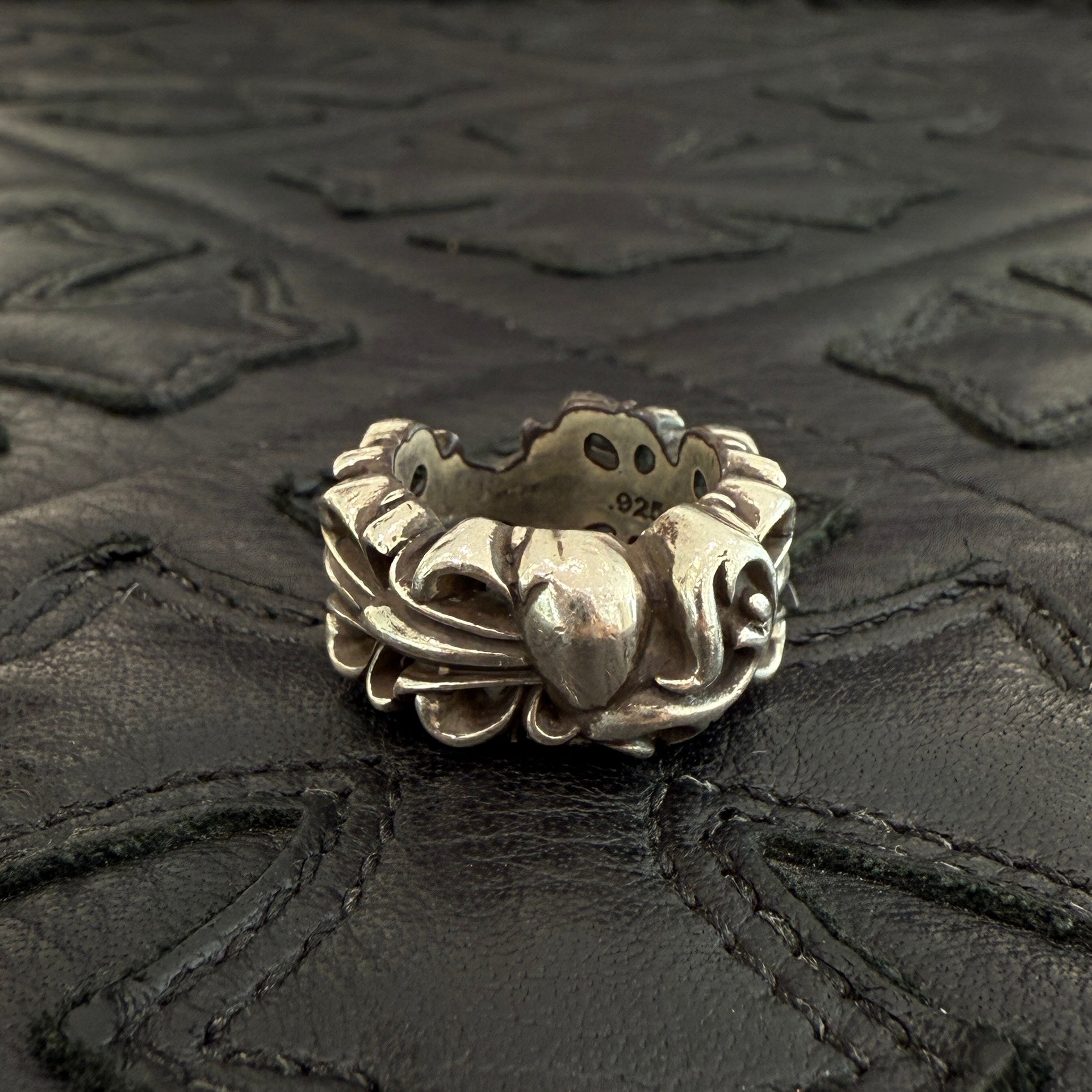CHROME HEARTS DBL FLRL CRS HRT Ring Size 7号 クロムハーツ ダブルフローラルクロスハート リング シルバー925 サイズ7号