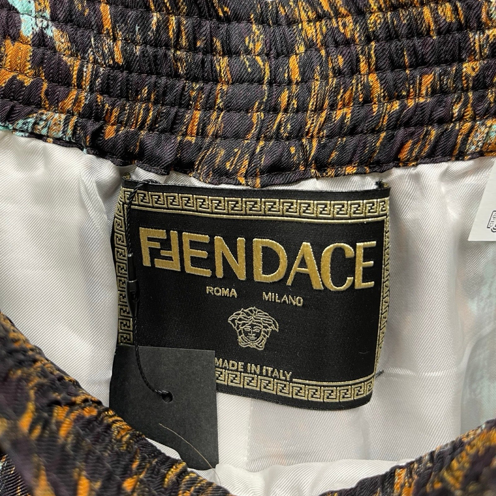 FENDI × VERSACE 2022SS FENDACE Leopard Silk Shorts 1004845-1A03724 Size 54