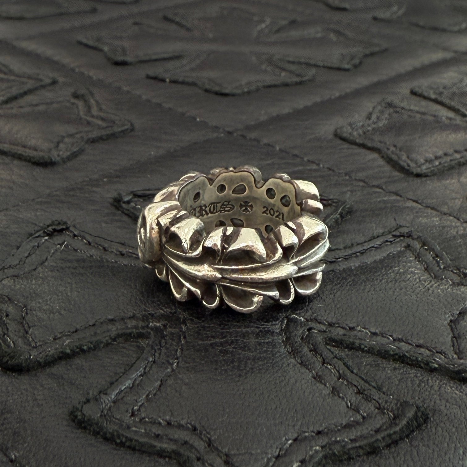 CHROME HEARTS DBL FLRL CRS HRT Ring Size 7号 クロムハーツ ダブルフローラルクロスハート リング シルバー925 サイズ7号