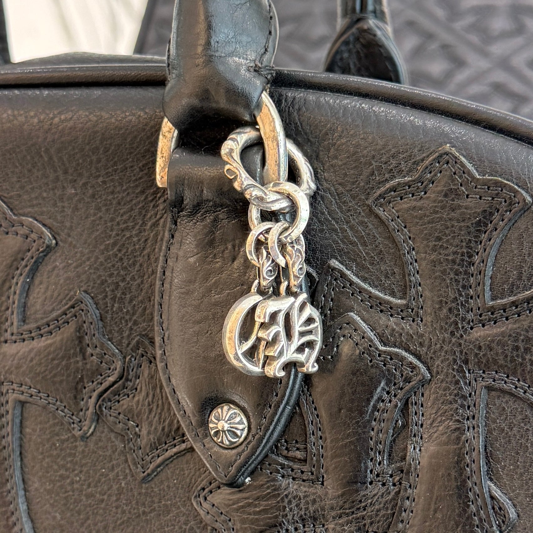 CHROME HEARTS Medium GYM Cemetery Cross Patch Hand Bag クロムハーツ ミディアム ジム セメタリークロスパッチ ハンドバッグ