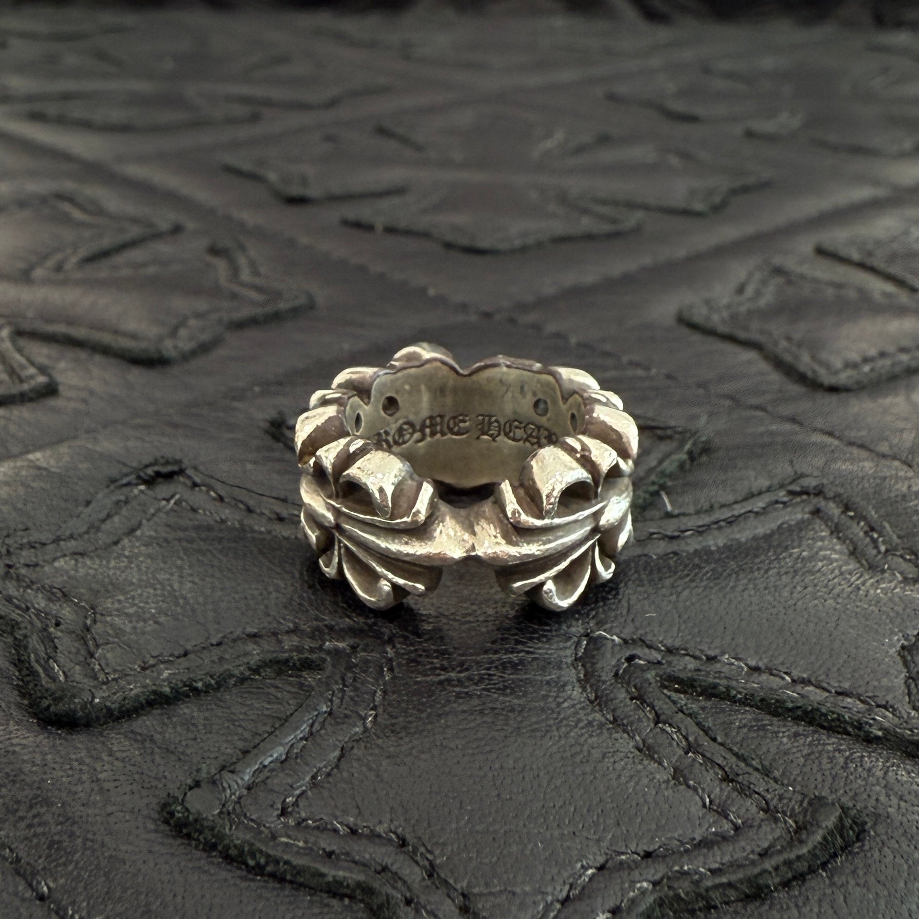 CHROME HEARTS DBL FLRL CRS HRT Ring Size 7号 クロムハーツ ダブルフローラルクロスハート リング シルバー925 サイズ7号