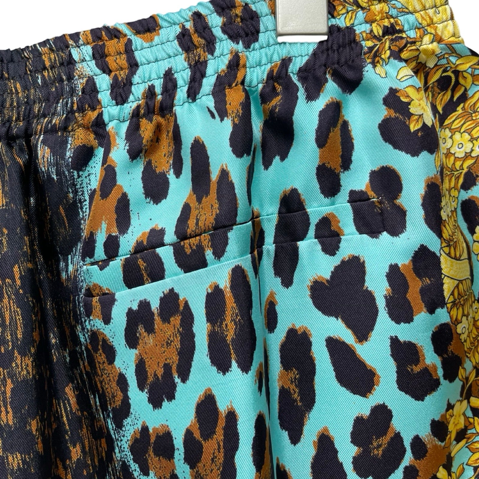 FENDI × VERSACE 2022SS FENDACE Leopard Silk Shorts 1004845-1A03724 Size 54