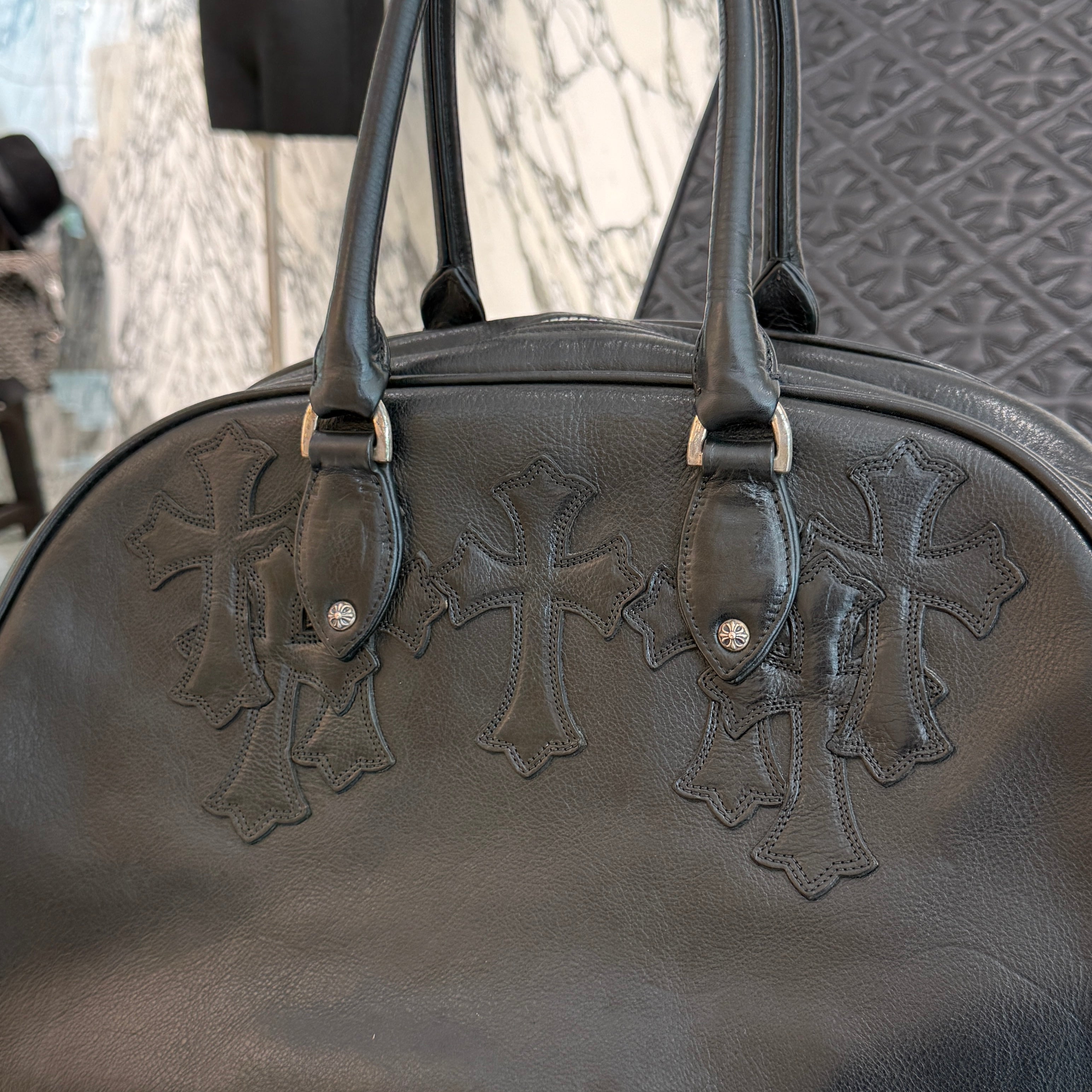 CHROME HEARTS Medium GYM Cemetery Cross Patch Hand Bag クロムハーツ ミディアム ジム セメタリークロスパッチ ハンドバッグ