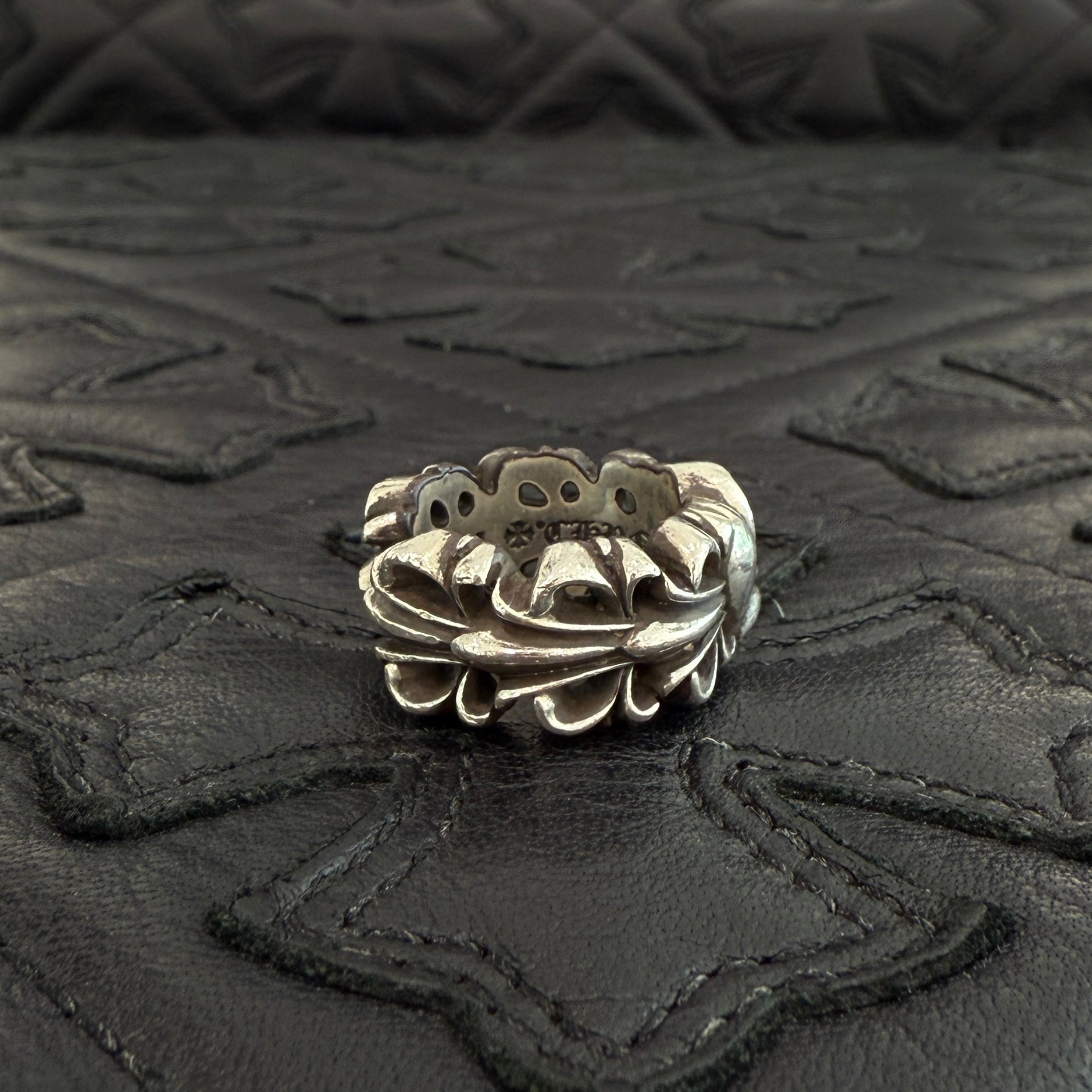 CHROME HEARTS DBL FLRL CRS HRT Ring Size 7号 クロムハーツ ダブルフローラルクロスハート リング シルバー925 サイズ7号