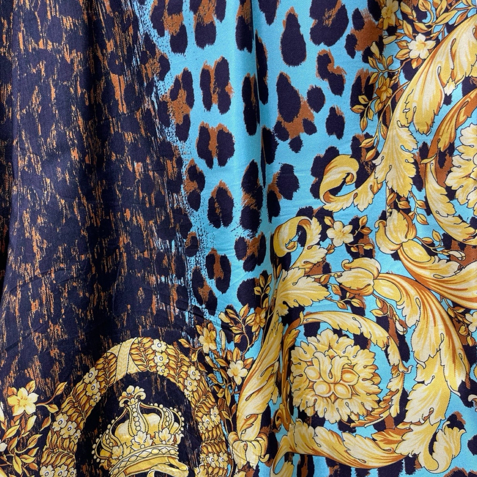 FENDI × VERSACE 2022SS FENDACE Leopard Silk Shorts 1004845-1A03724 Size 54