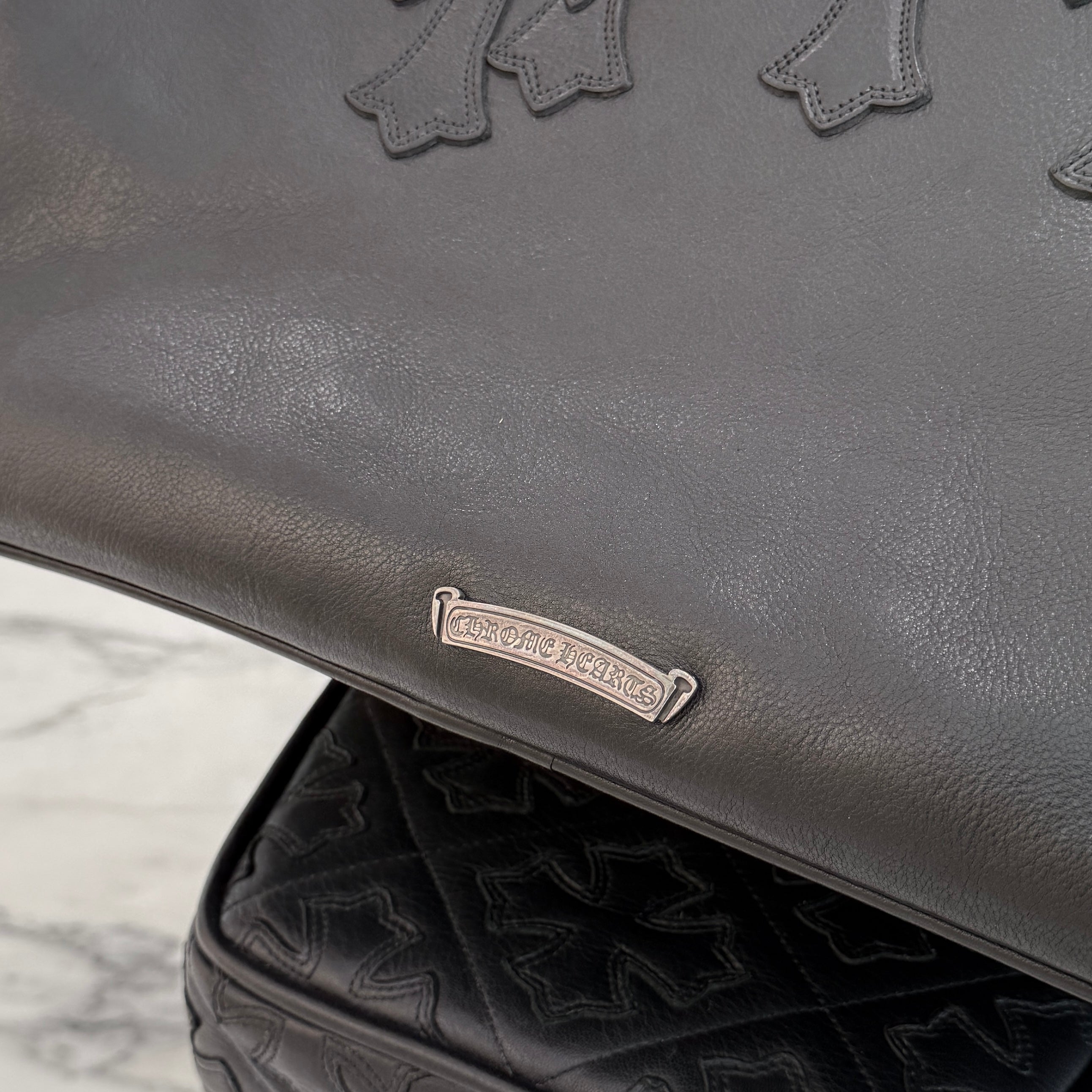 CHROME HEARTS Medium GYM Cemetery Cross Patch Hand Bag クロムハーツ ミディアム ジム セメタリークロスパッチ ハンドバッグ